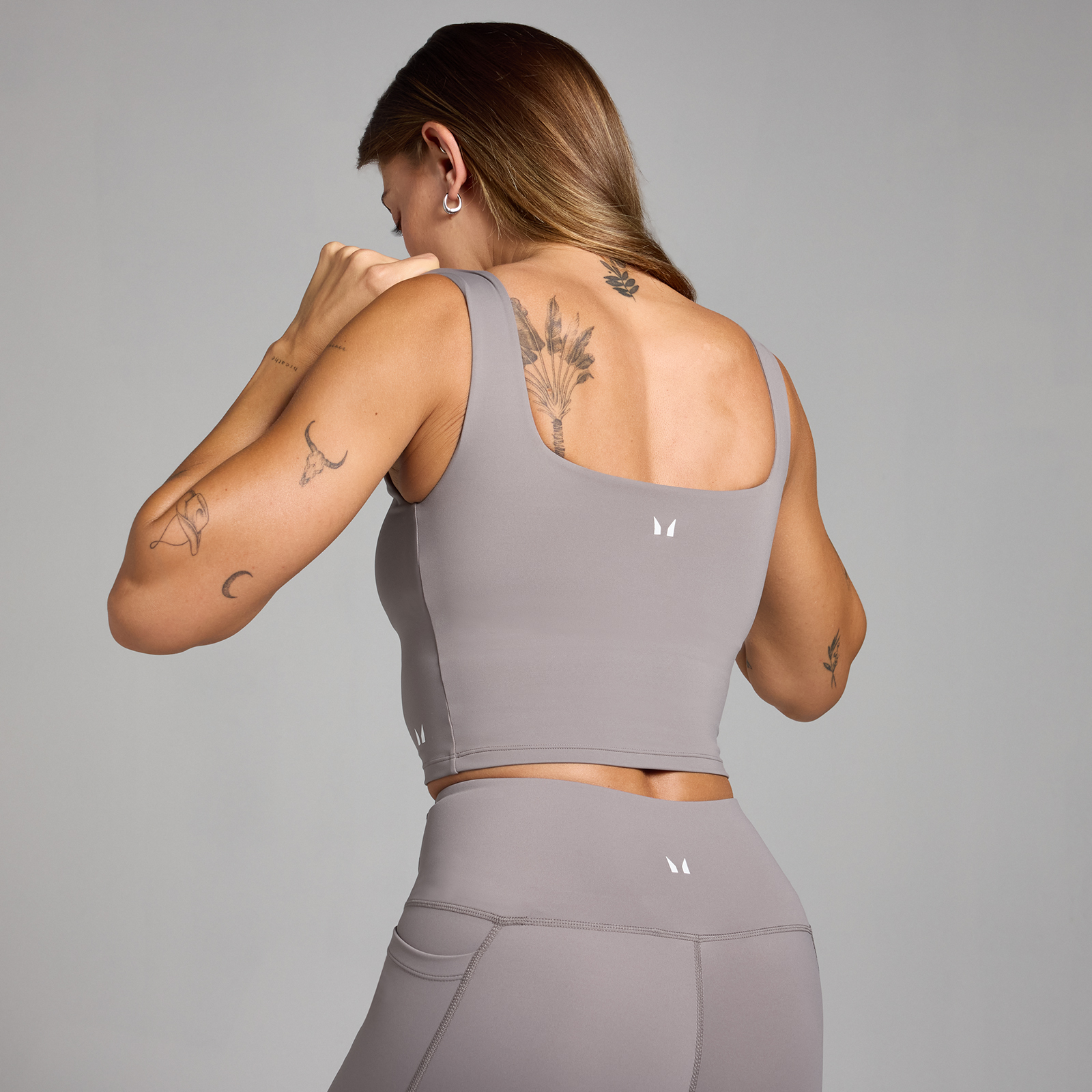 MP Damen Active Top mit quadratischem Ausschnitt – Kühles Grau - XL