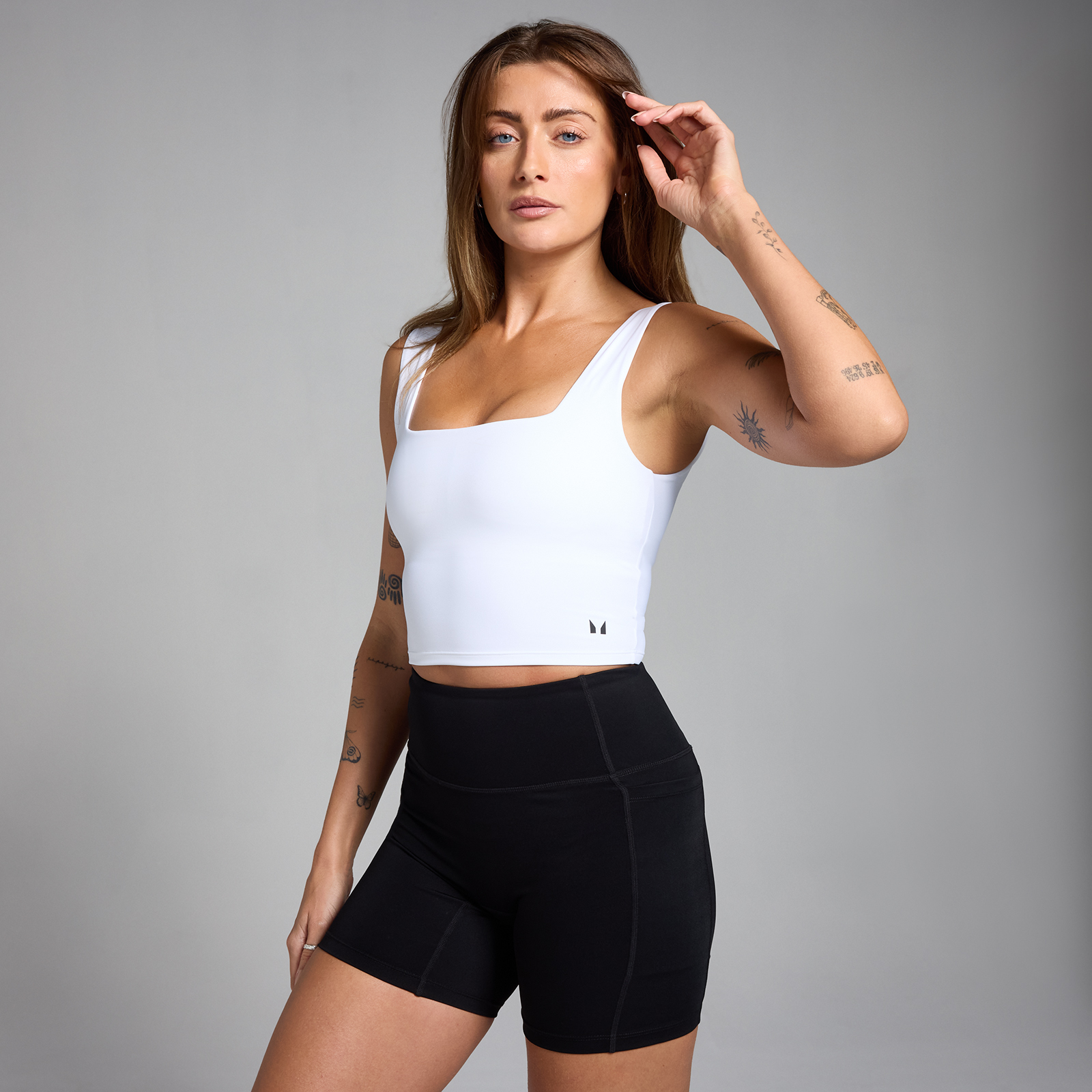 MP Damen Active Top mit quadratischem Ausschnitt – Weiß - XS