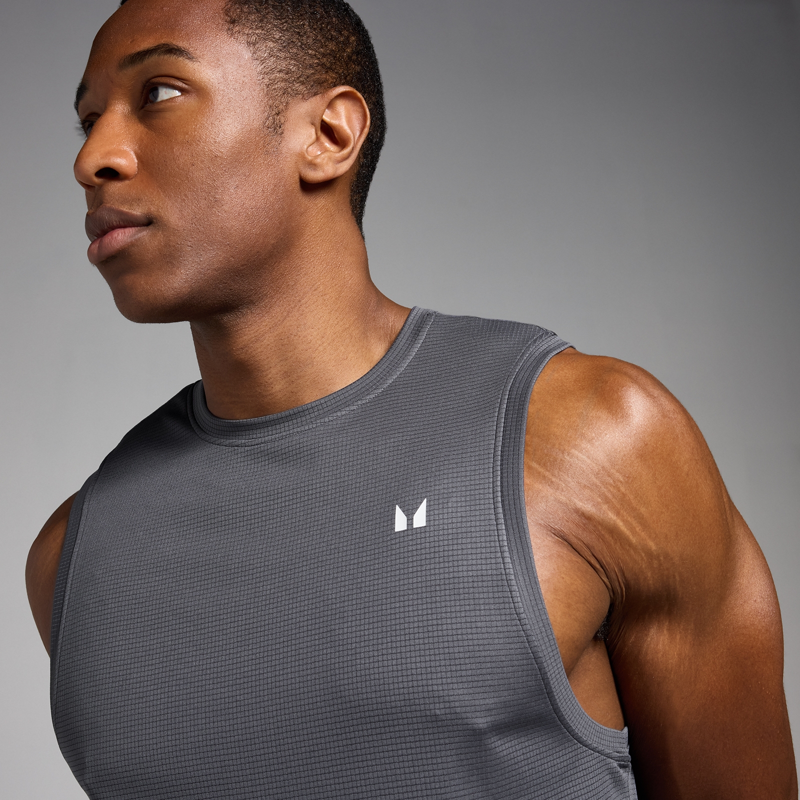 Thumbnail - MP Herren Active Grid Trainings-Tanktop – Dunkelgrau - M