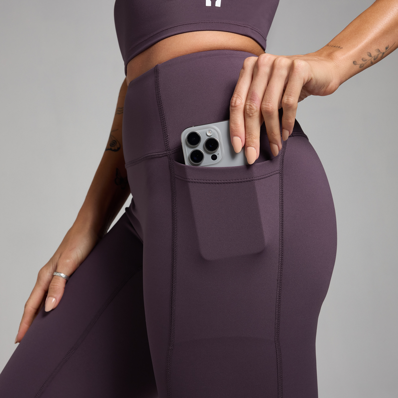 Thumbnail - MP Damen Active Leggings mit Taschen – Dunkles Lila - L