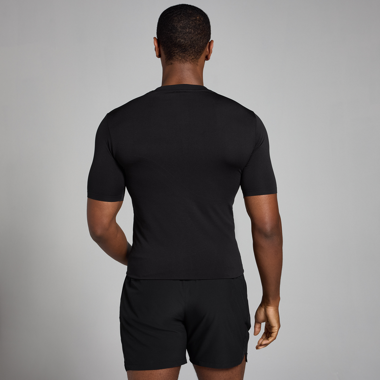 MP Herren Active Nahtloses T-Shirt mit Aufdruck – Schwarz - L