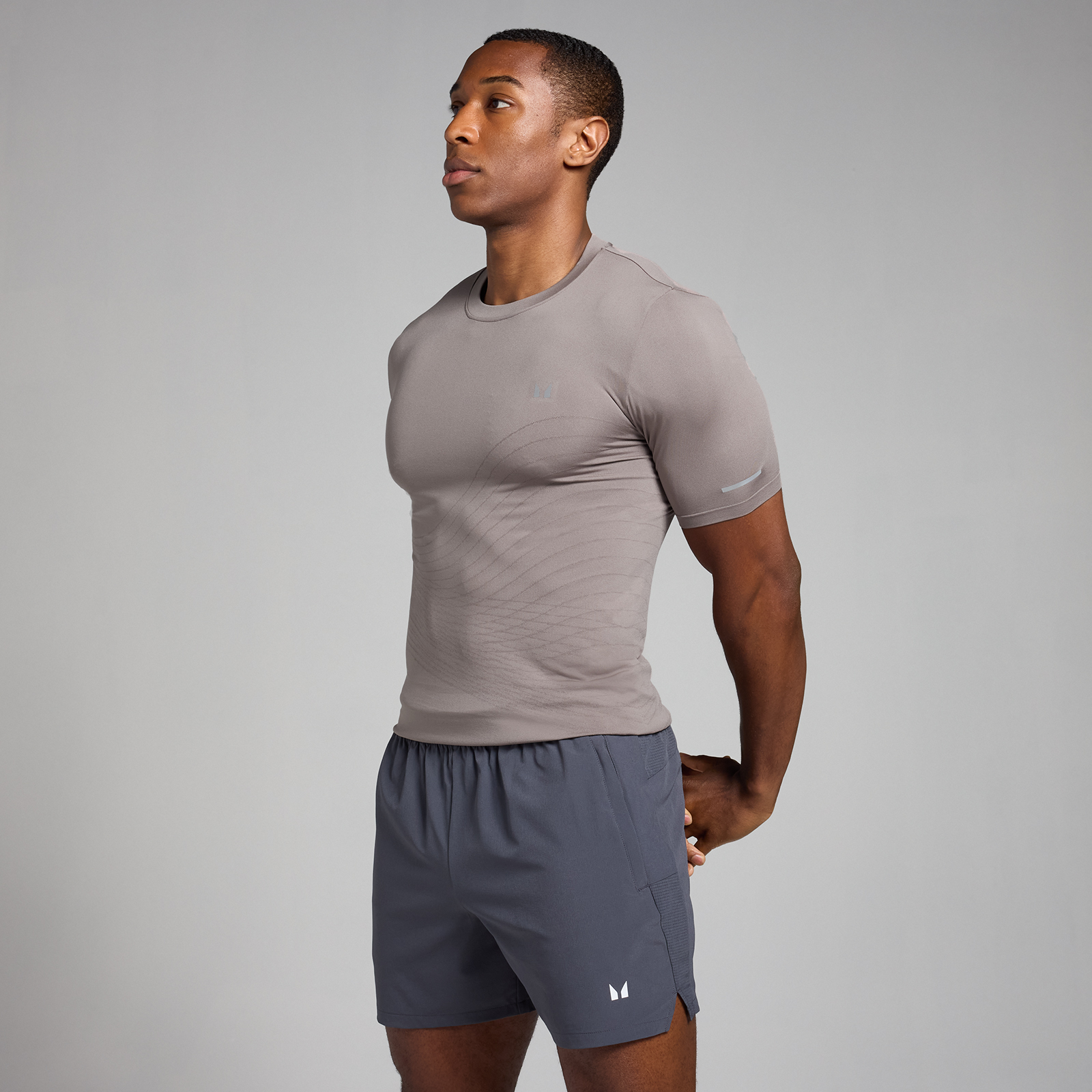 MP Men's Active Seamless Printed T-Shirt - Cool Grey - XXL
