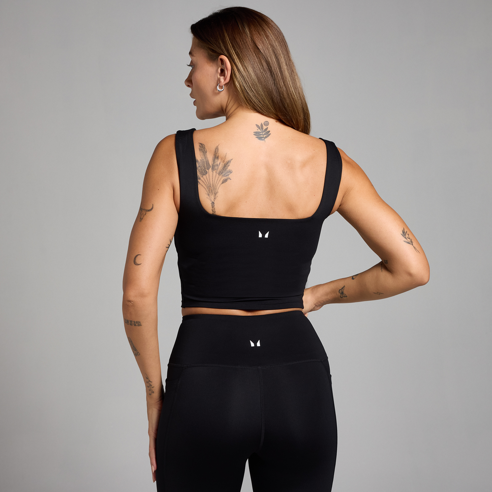MP Damen Active Top mit quadratischem Ausschnitt – Schwarz - L