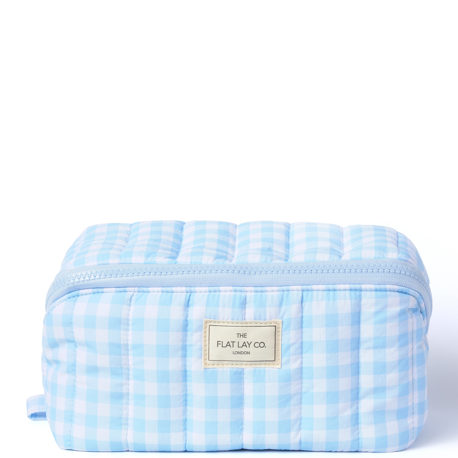 

The Flat Lay Co. Marshmallow Flat Lay Makeup Box Bag - Baby Blue Gingham