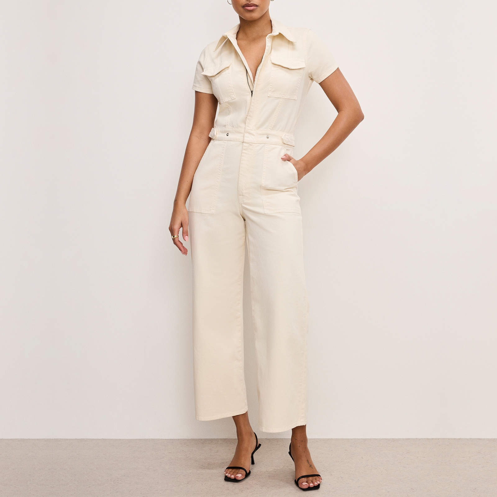 Good American Fit For Success Denim Palazzo Jumpsuit - 3XL