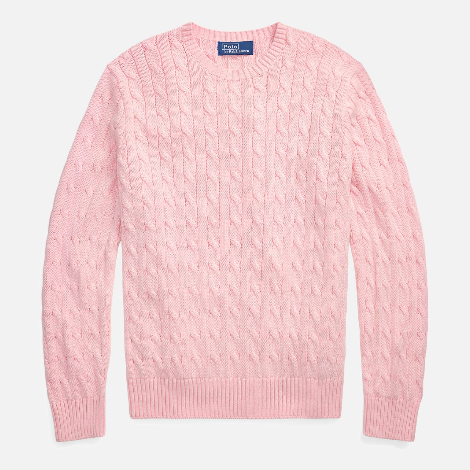 Polo Ralph Lauren Men's Mineral Dye Cotton Cable Knit Jumper - Ballet Pink Heather - M