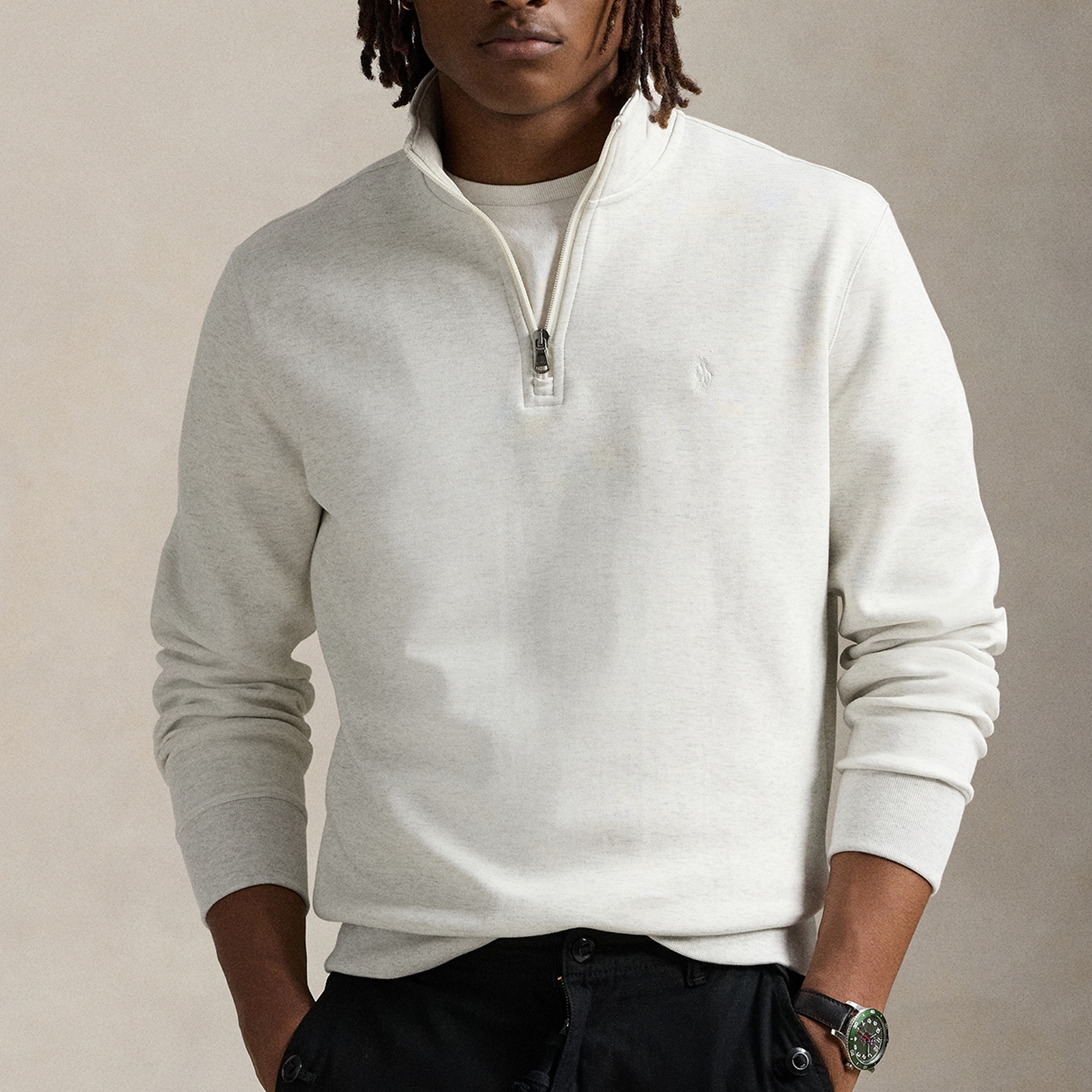 Polo Ralph Lauren Performance Lightweight Cotton-Blend Quarter-Zip Jumper - XXL