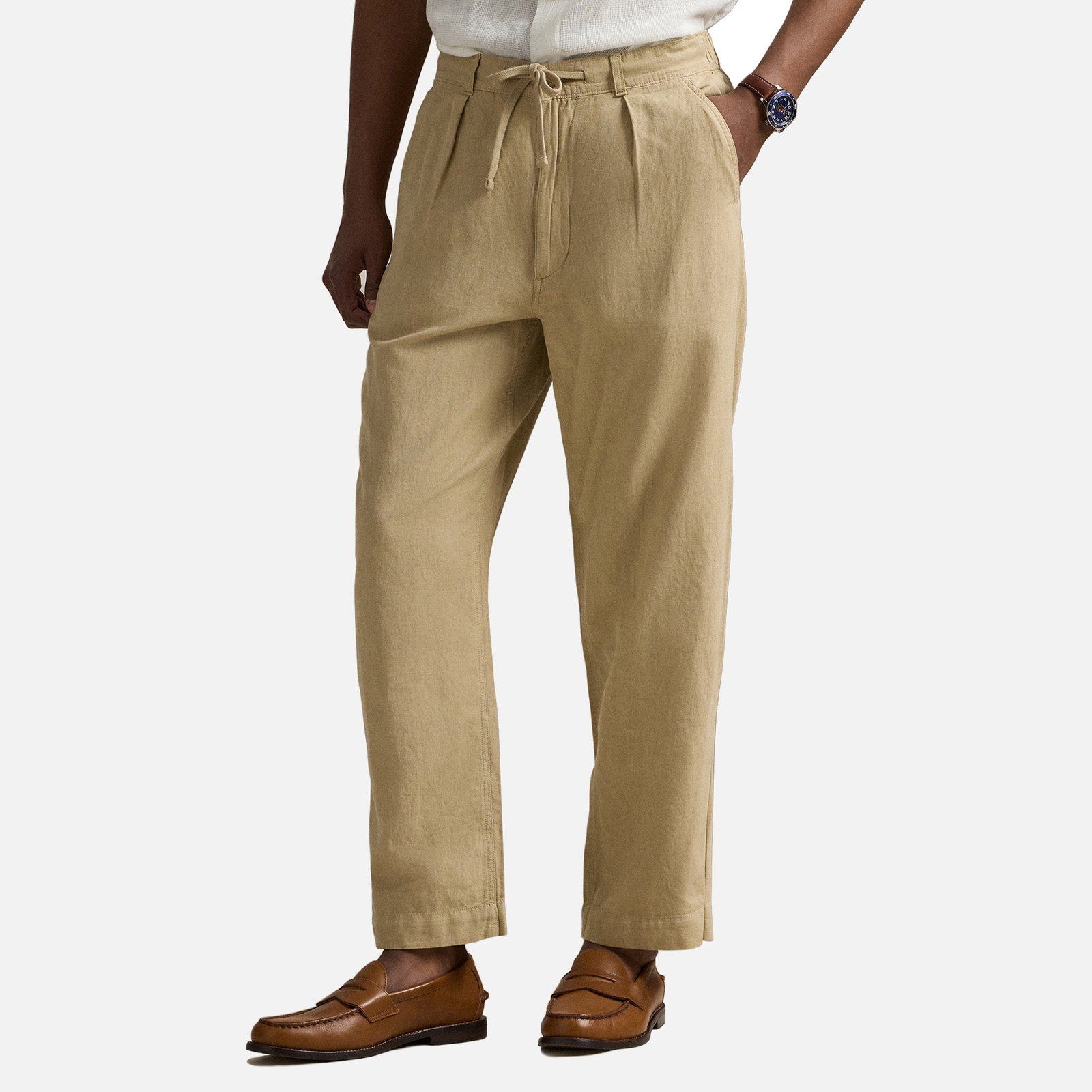 Polo Ralph Lauren Pleated Prepster Linen-Blend Pants - L