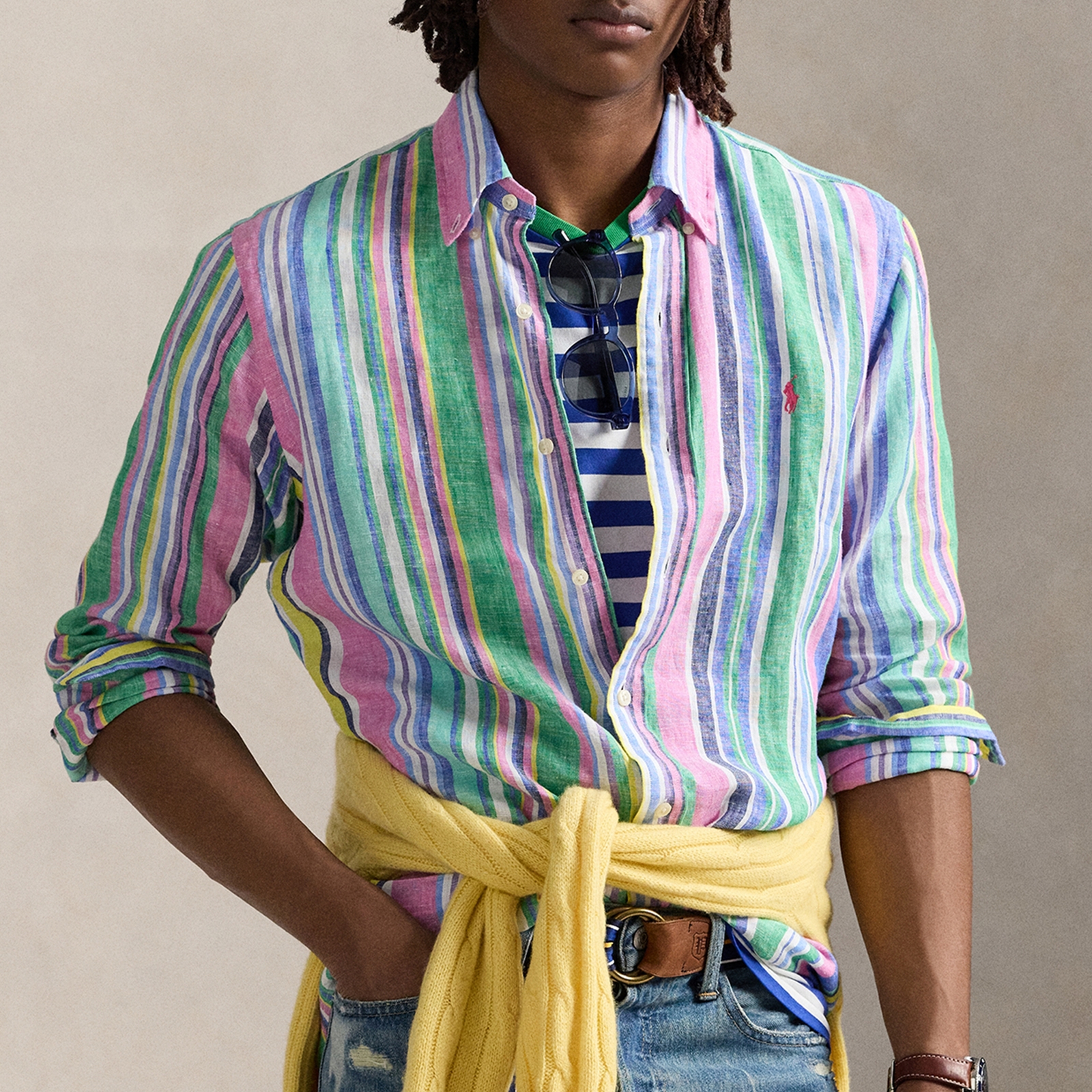 Polo Ralph Lauren Fun Stripe Linen Shirt - L