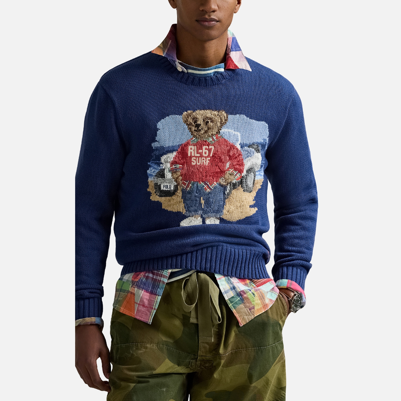 Polo Ralph Lauren Surfer Bear Cotton Knit Jumper - S