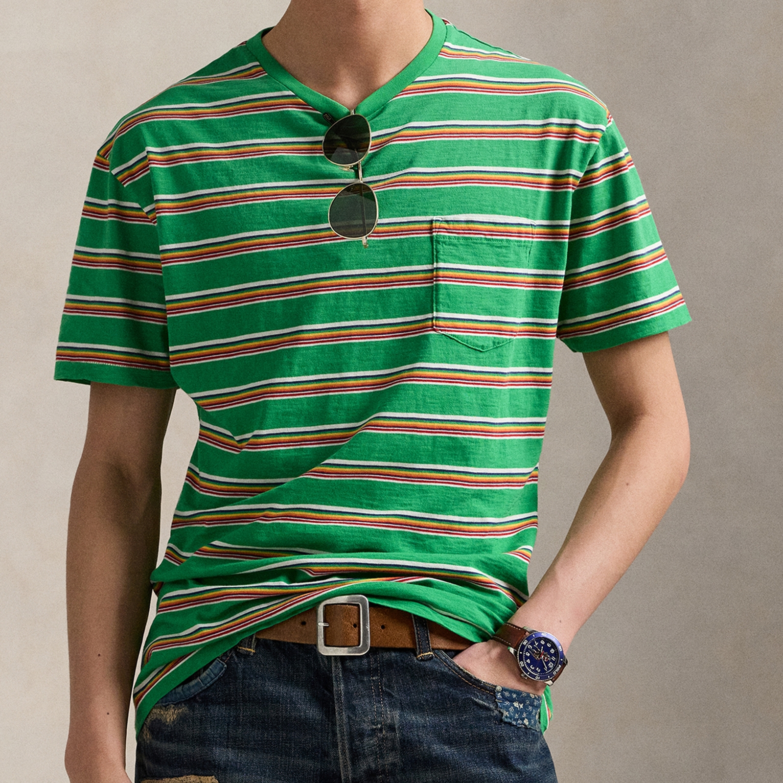 Polo Ralph Lauren Men's Classic Fit Striped T-Shirt - Stem Multi - XXL