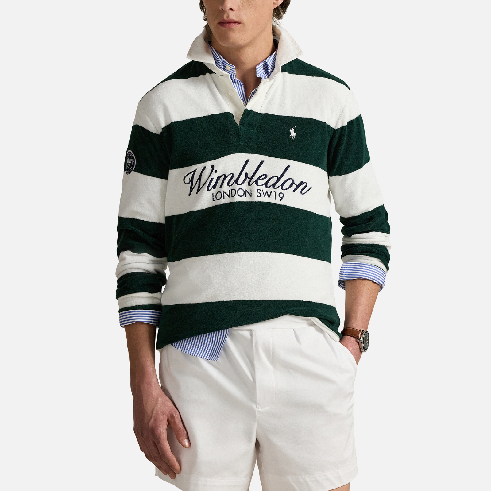 Polo Ralph Lauren x Wimbledon Cotton-Towelling Rugby Shirt - XXL