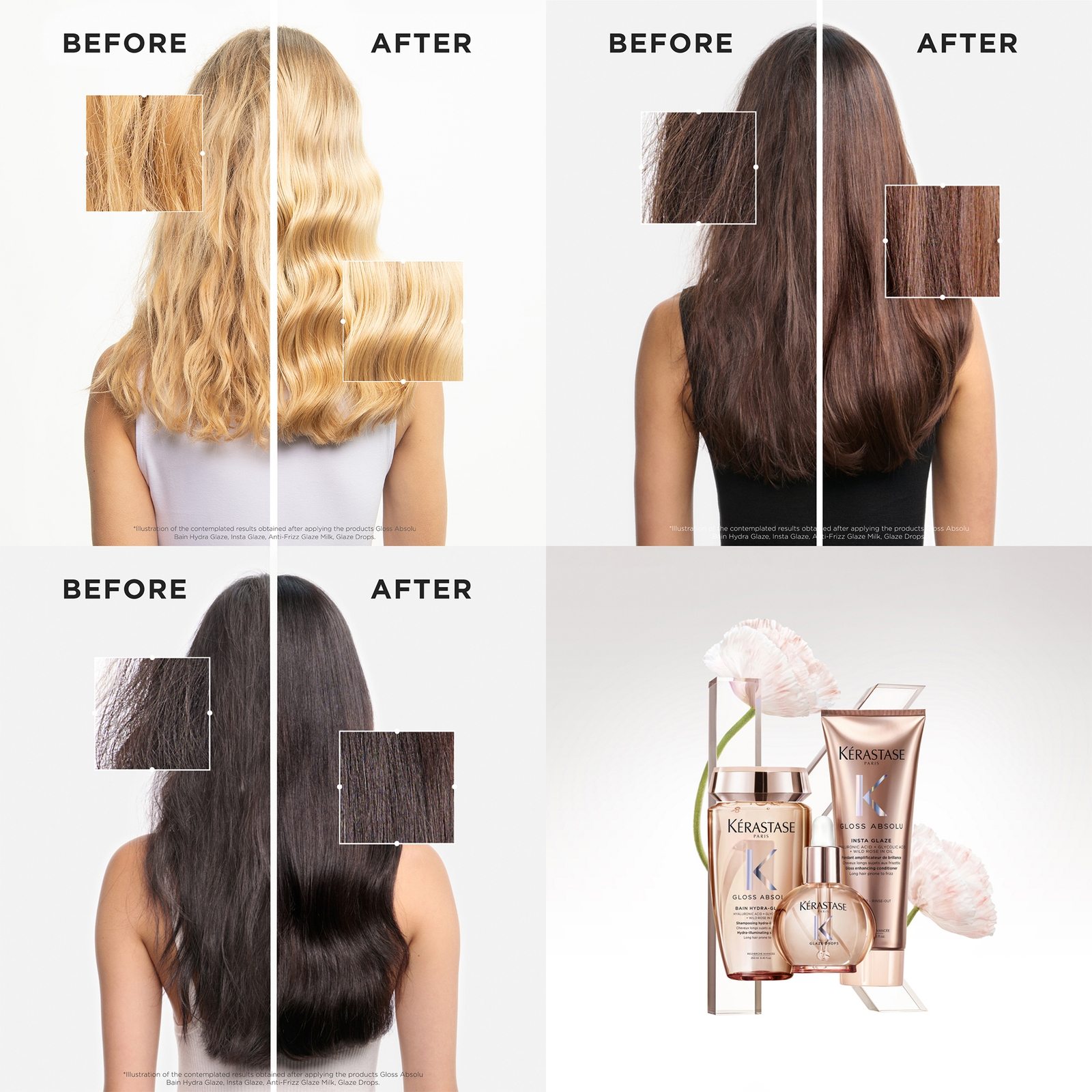 Thumbnail - Kérastase Gloss Absolu Shampoo, Conditoner, Milk and Oil Bundle