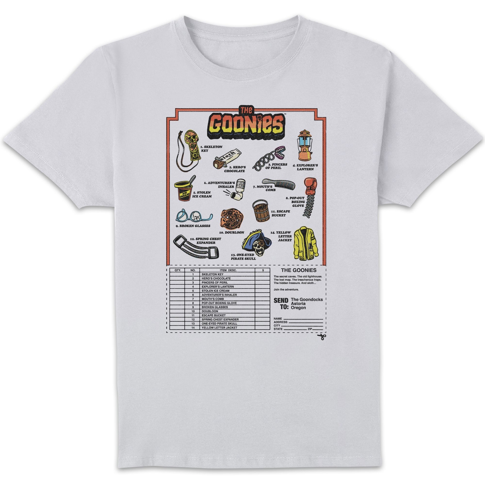 The Goonies Checklist Unisex T-Shirt - White - M