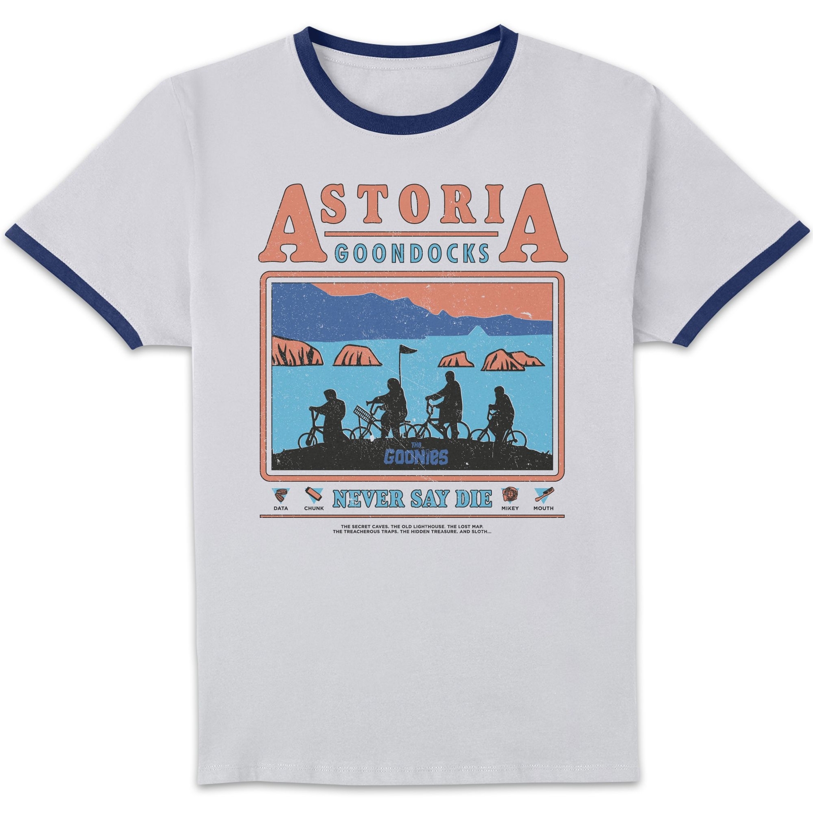 The Goonies Astoria Goondocks Unisex Ringer T-Shirt - White/Navy - M