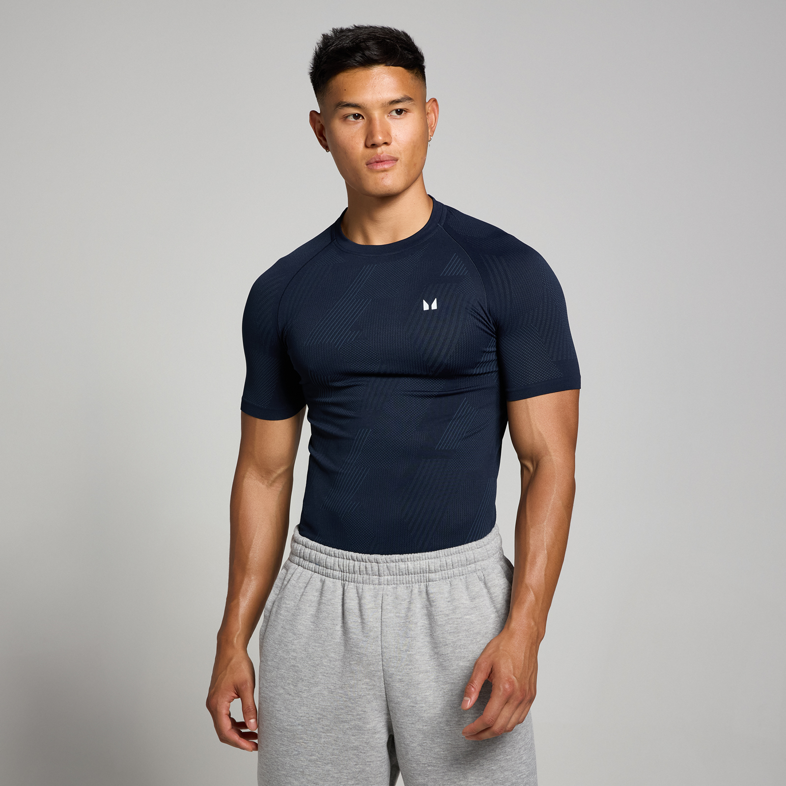 MP Men's Tempo Pillar Graphic Seamless T-Shirt - Navy - XS