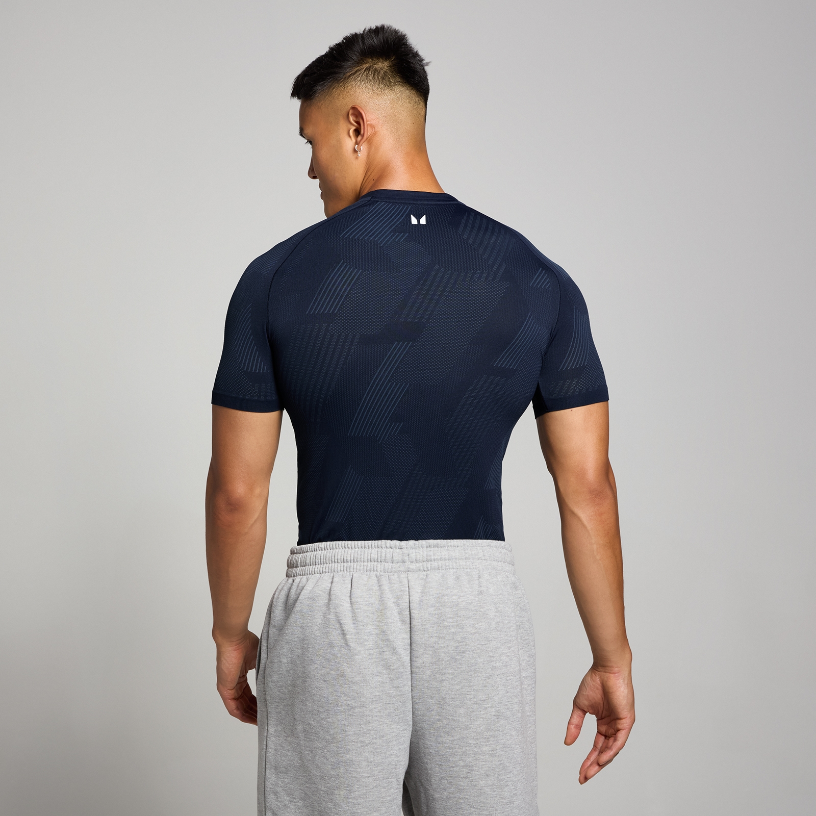 MP Herren Tempo nahtloses T-Shirt mit Grafikelement – Marineblau - XXL
