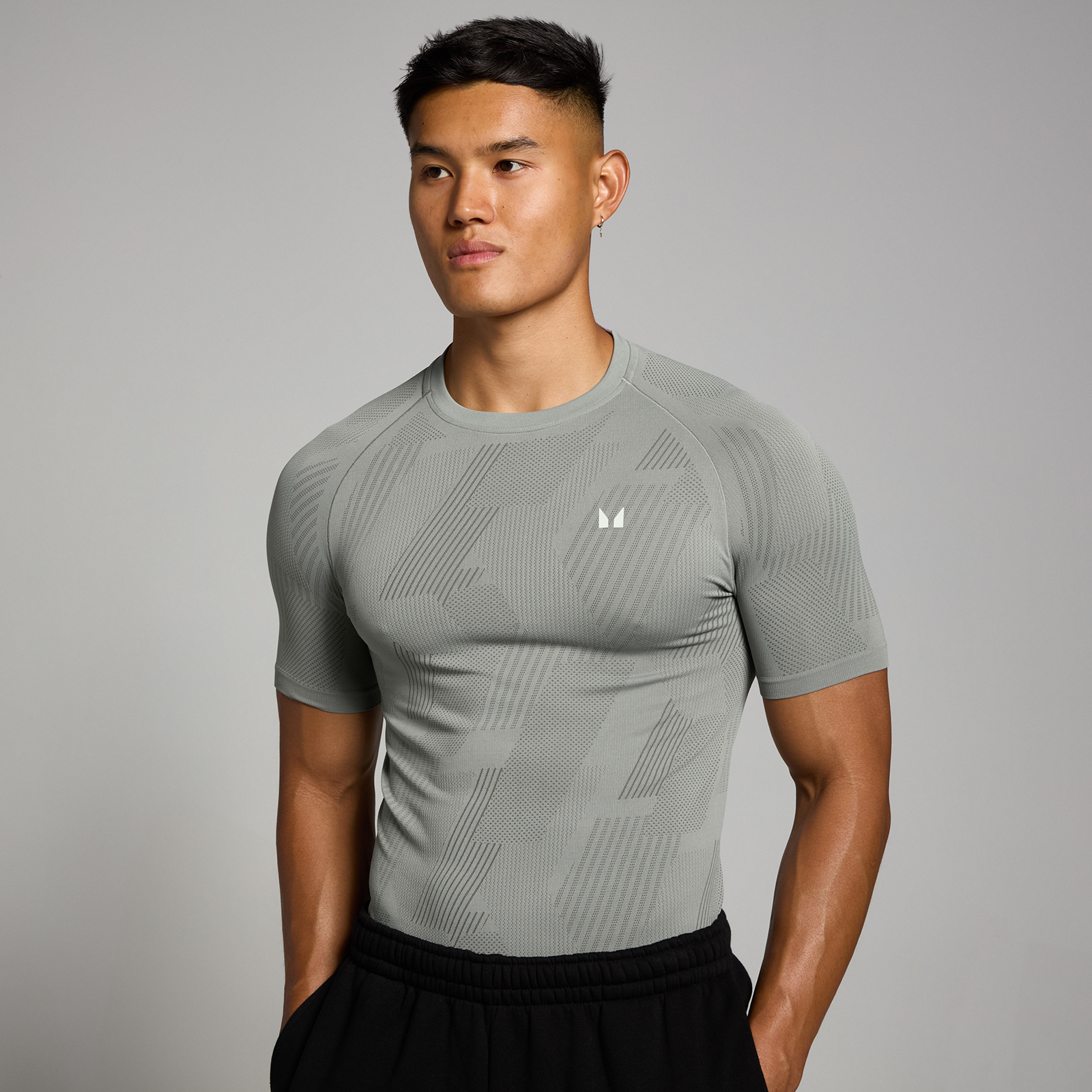 Myprotein UK MyProtein MP Men's Tempo Pillar Graphic Seamless T-Shirt - Storm