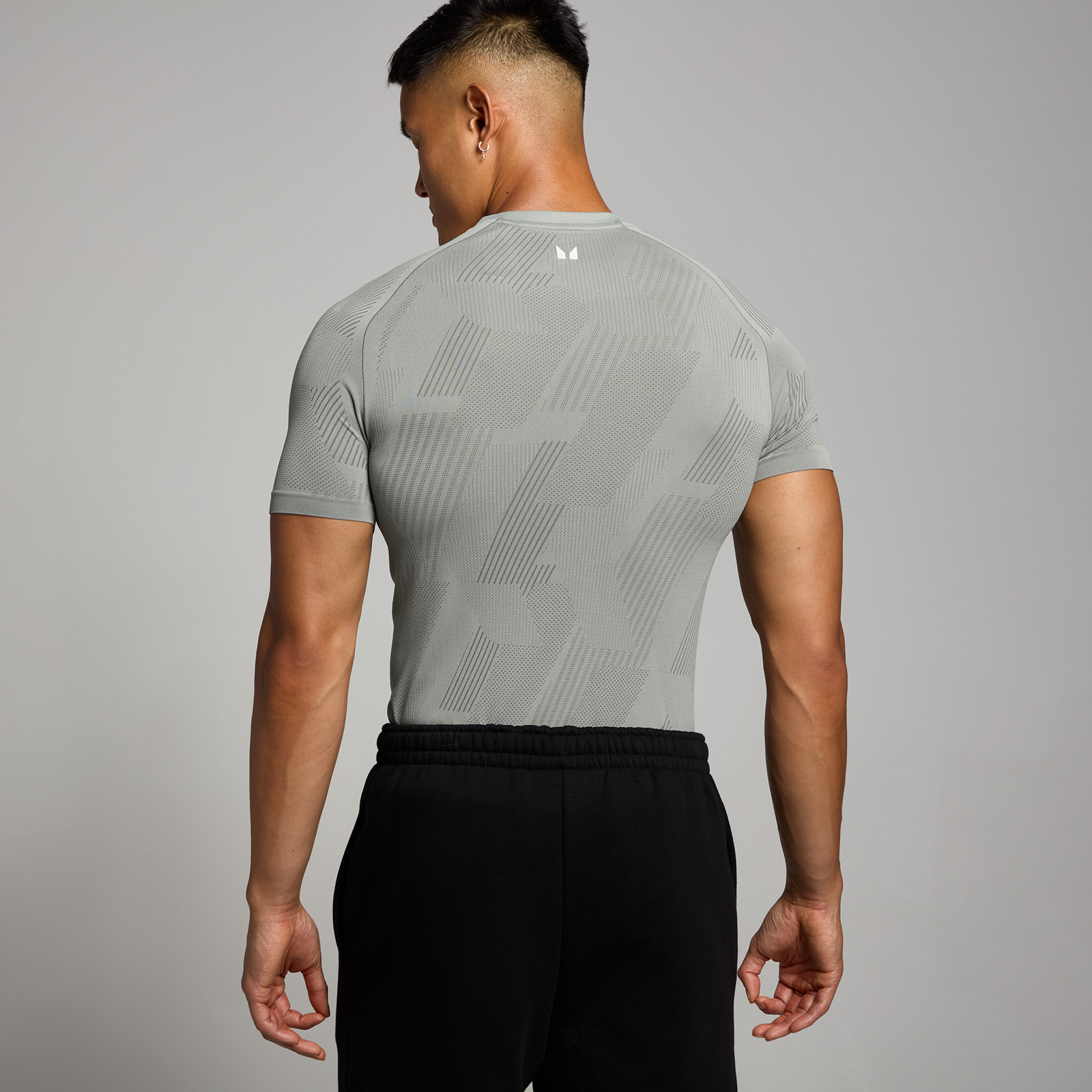 MP Herren Tempo nahtloses T-Shirt mit Grafikelement – Storm - S