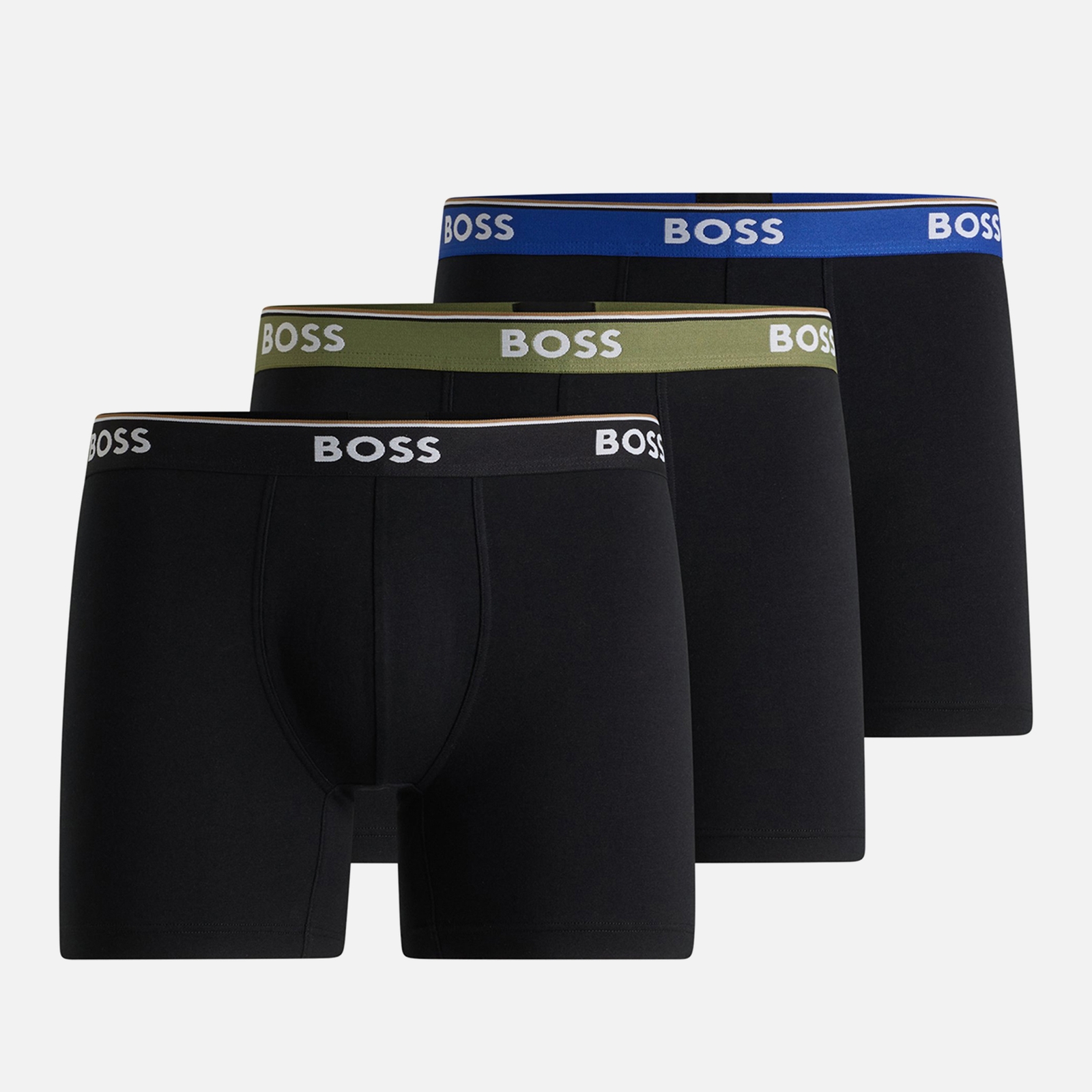 BOSS Bodywear 3 Pack Power Cotton-Blend Stretch-Jersey Boxers - S