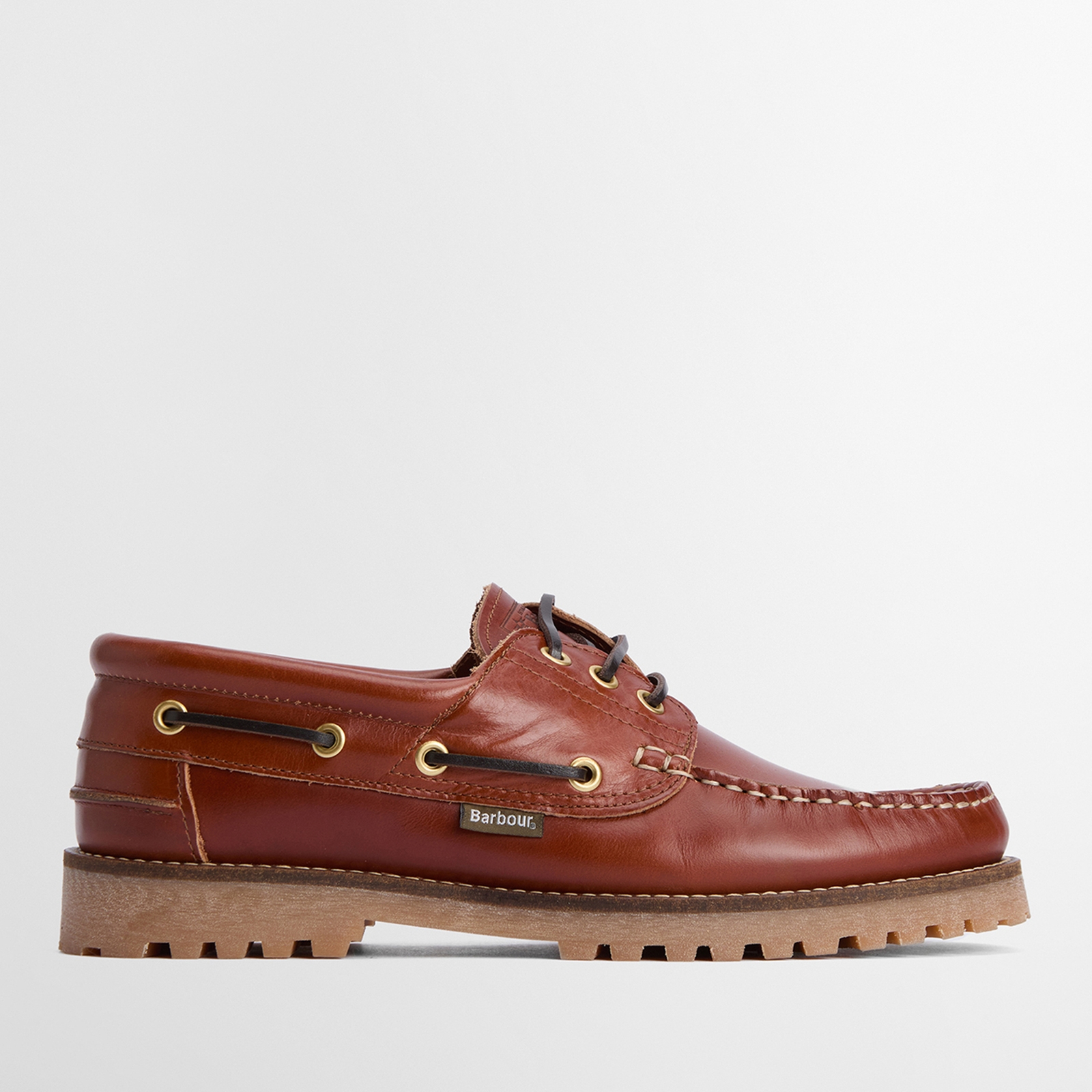 Barbour Deck Leather Boat Shoes - UK 11 - Tan