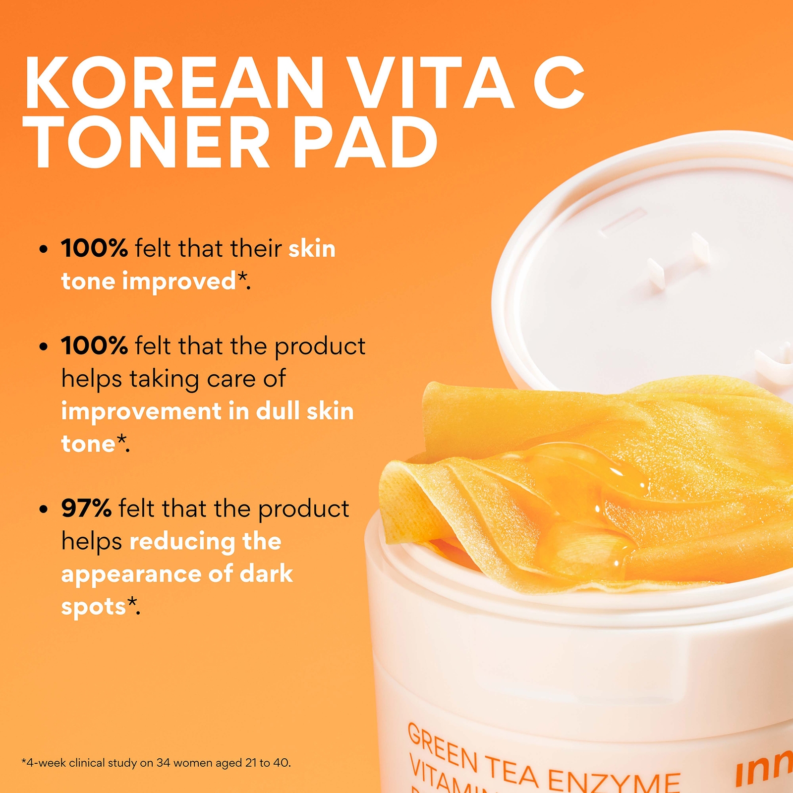 Thumbnail - INNISFREE Green Tea Enzyme Vitamin C Brightening Toner Pads - 60 pads