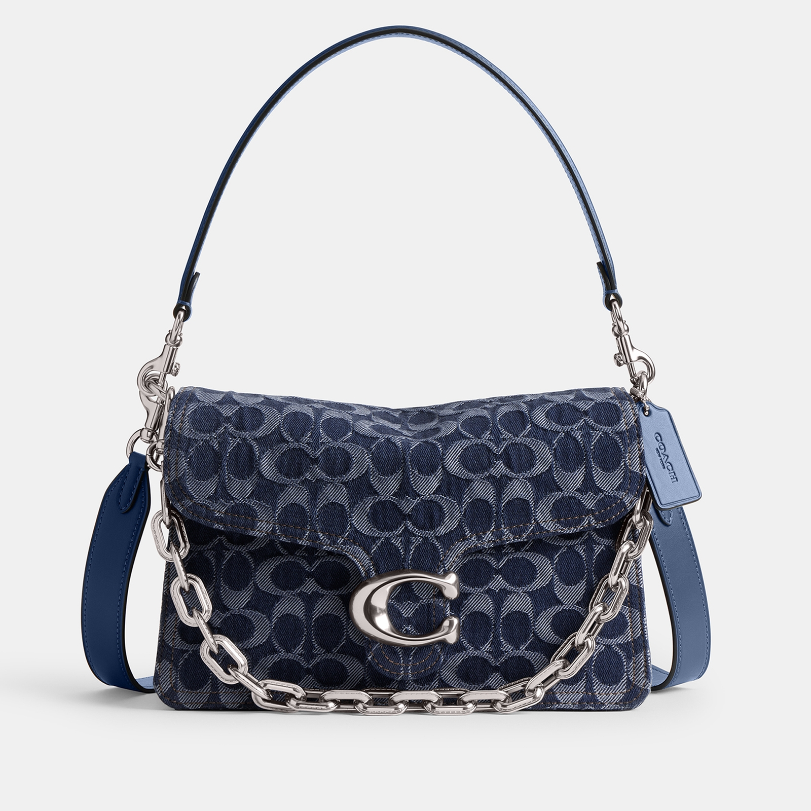 Coach Washed Chain Tabby Denim Shoulder Bag
