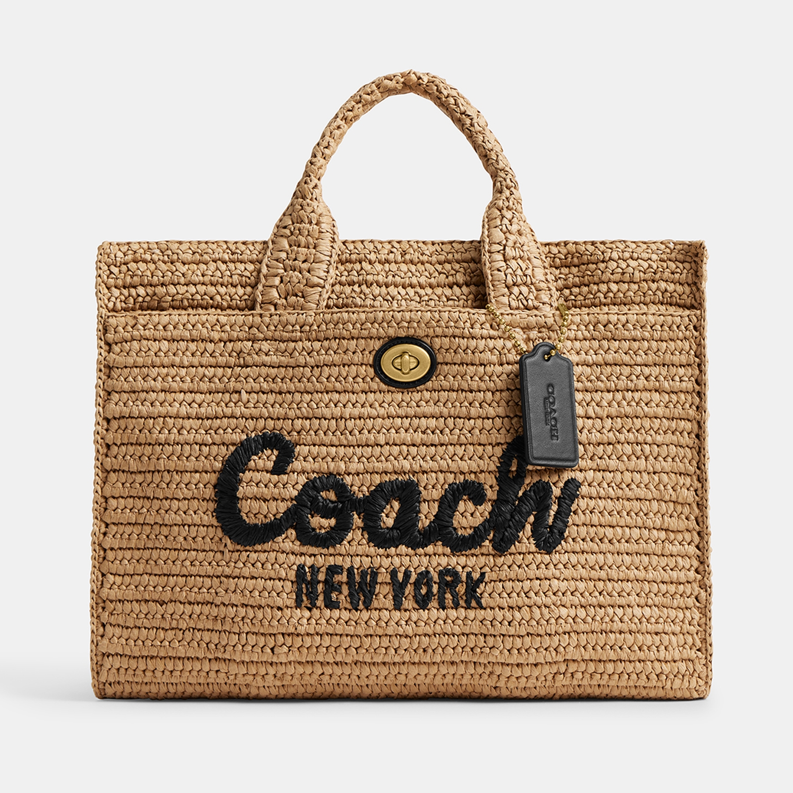 Coach Women's Straw Cargo Tote - Natural