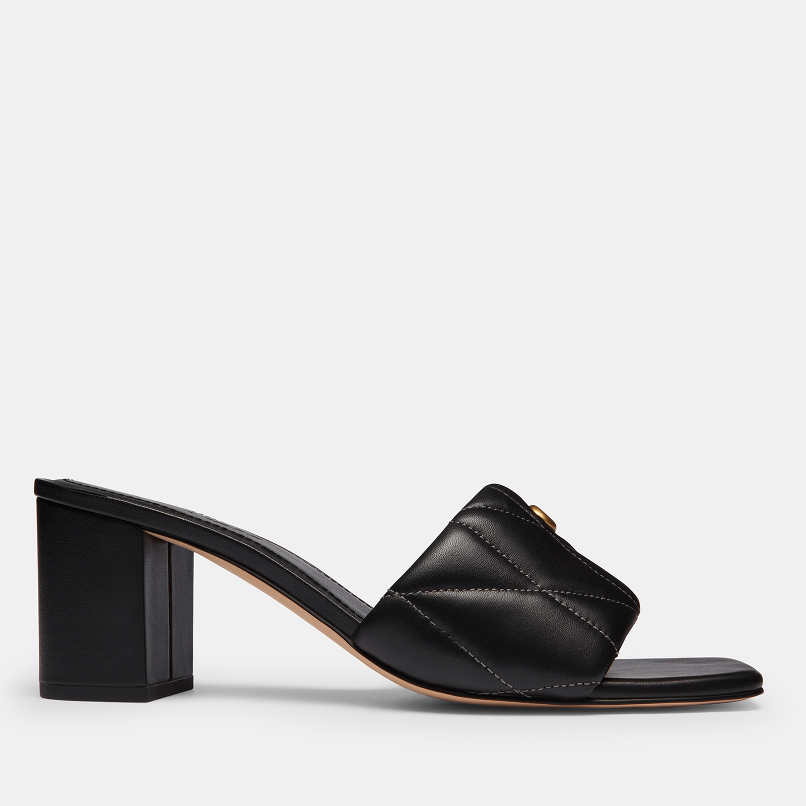 Coach Women's Quilted Leather Block Heeled Sandals - UK 3