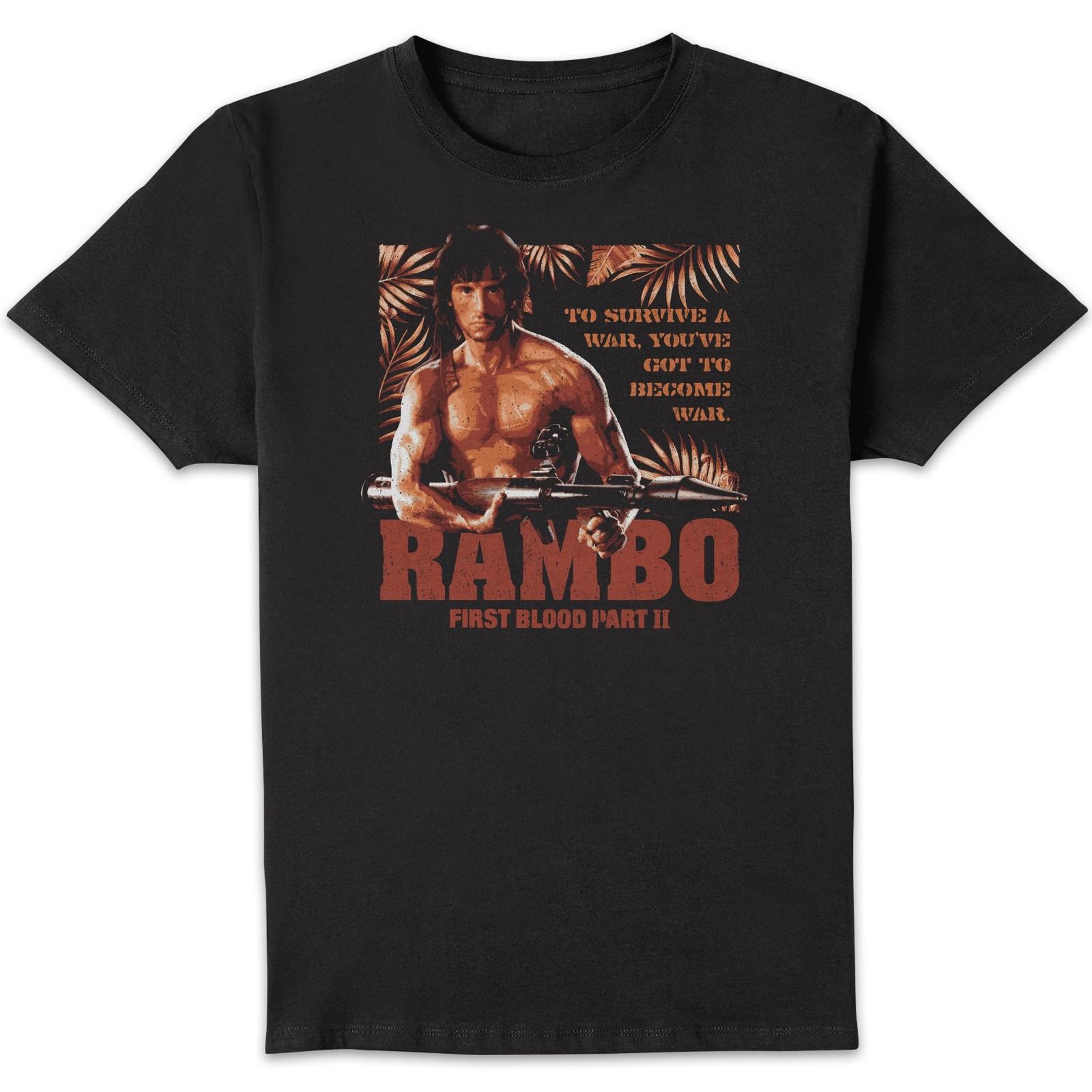 Rambo First Blood Part II Guerilla Warfare Unisex T-Shirt - Black - 4XL