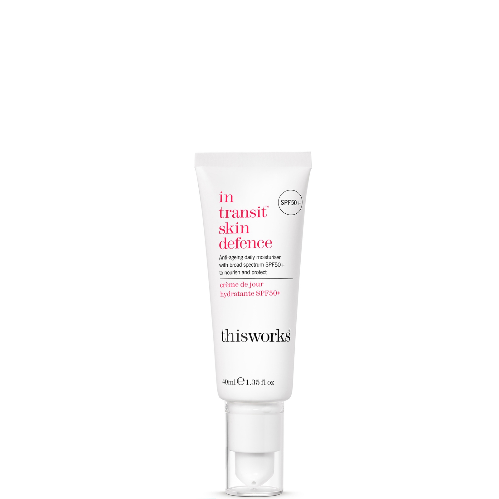 

this works In Transit Skin Defence SPF50 40ml