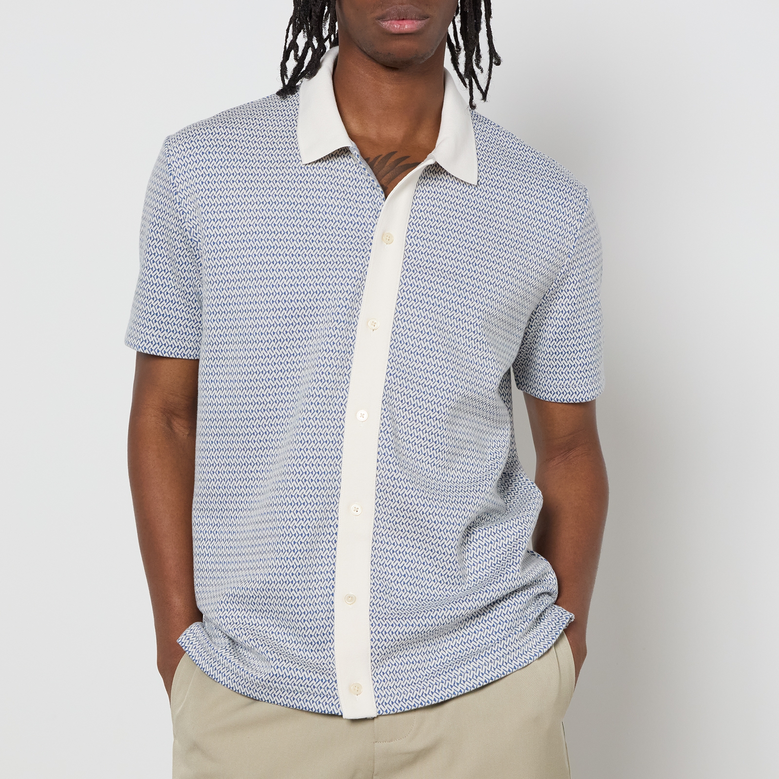 PS Paul Smith Chevron Cotton-Knit Polo Shirt - XL