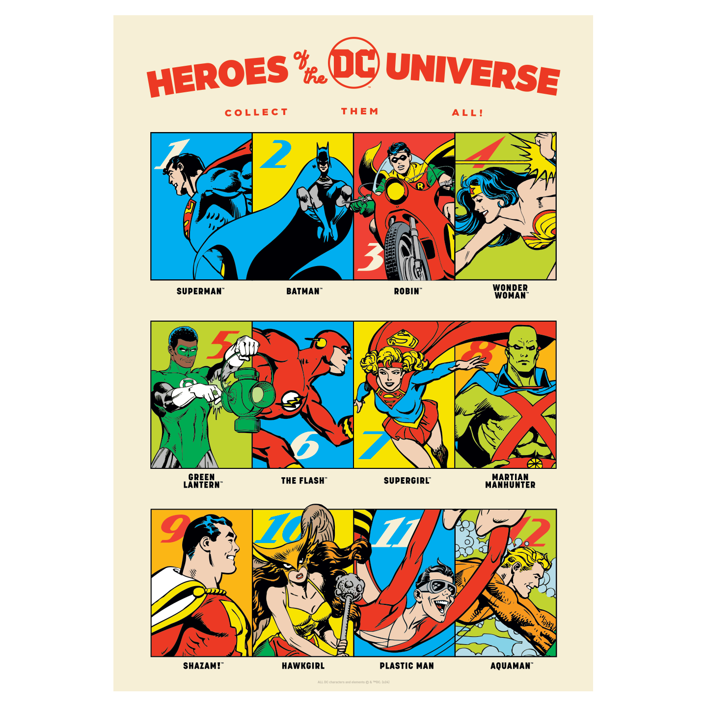 DC 90th Anniversary Heroes Art print