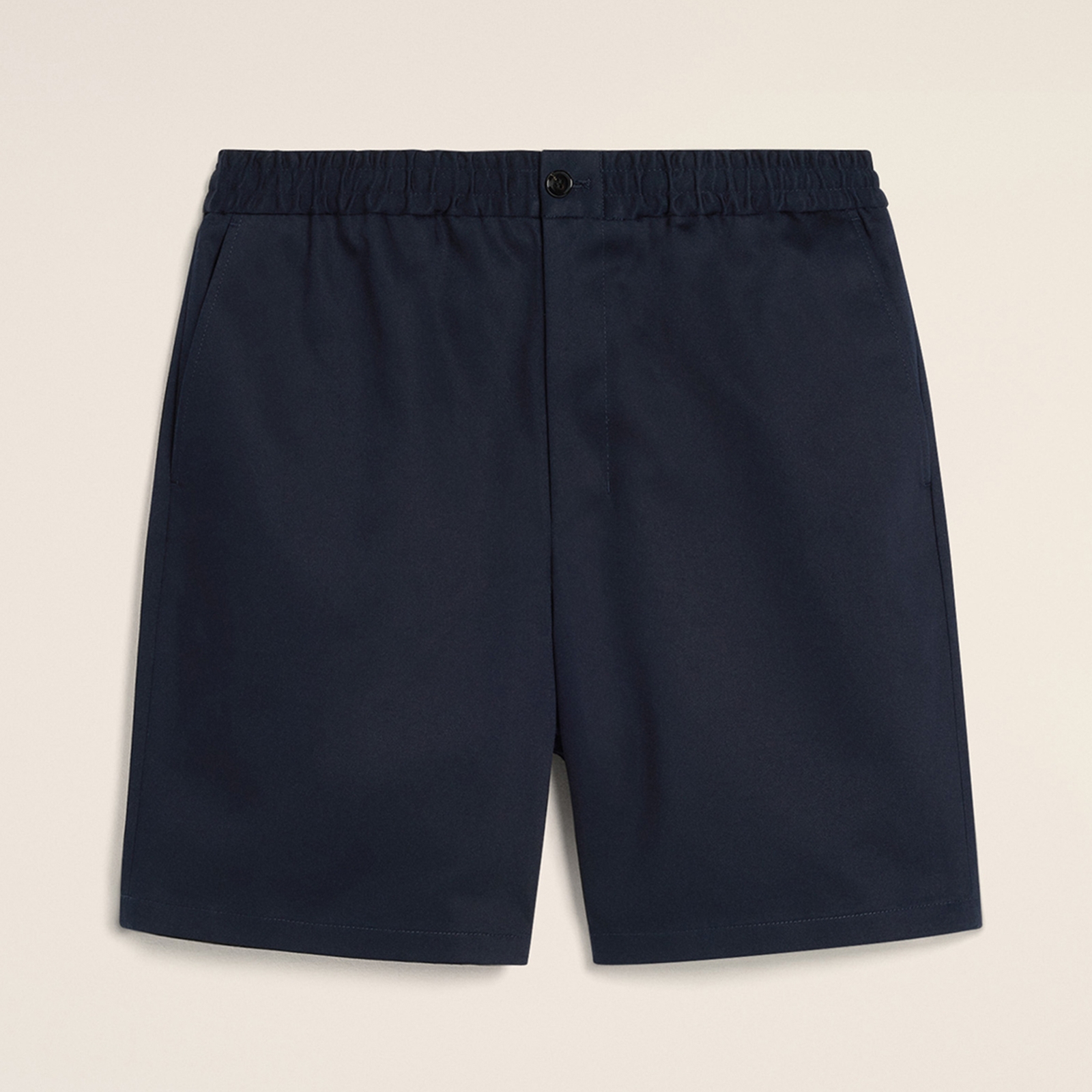AMI Elasticated Waist Cotton-Satin Shorts - M