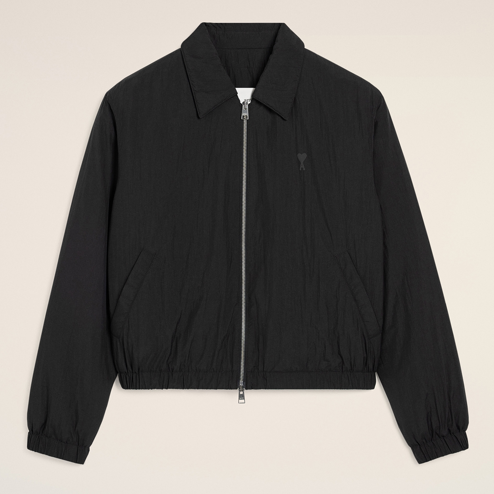 AMI Men’s Zipped Jacket – Wool Gabadine Black