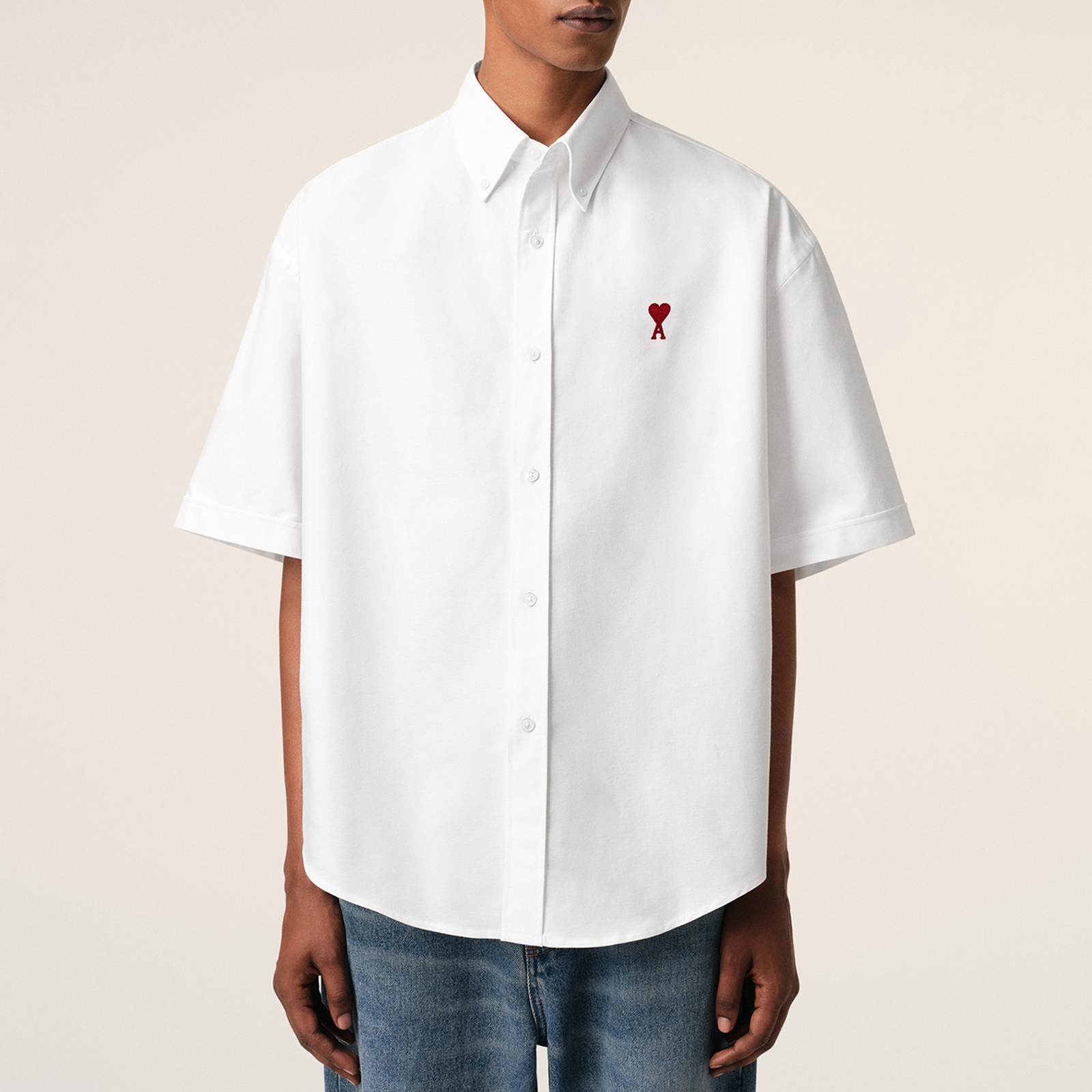 AMI Boxy Fit ADC Cotton-Poplin Shirt - M