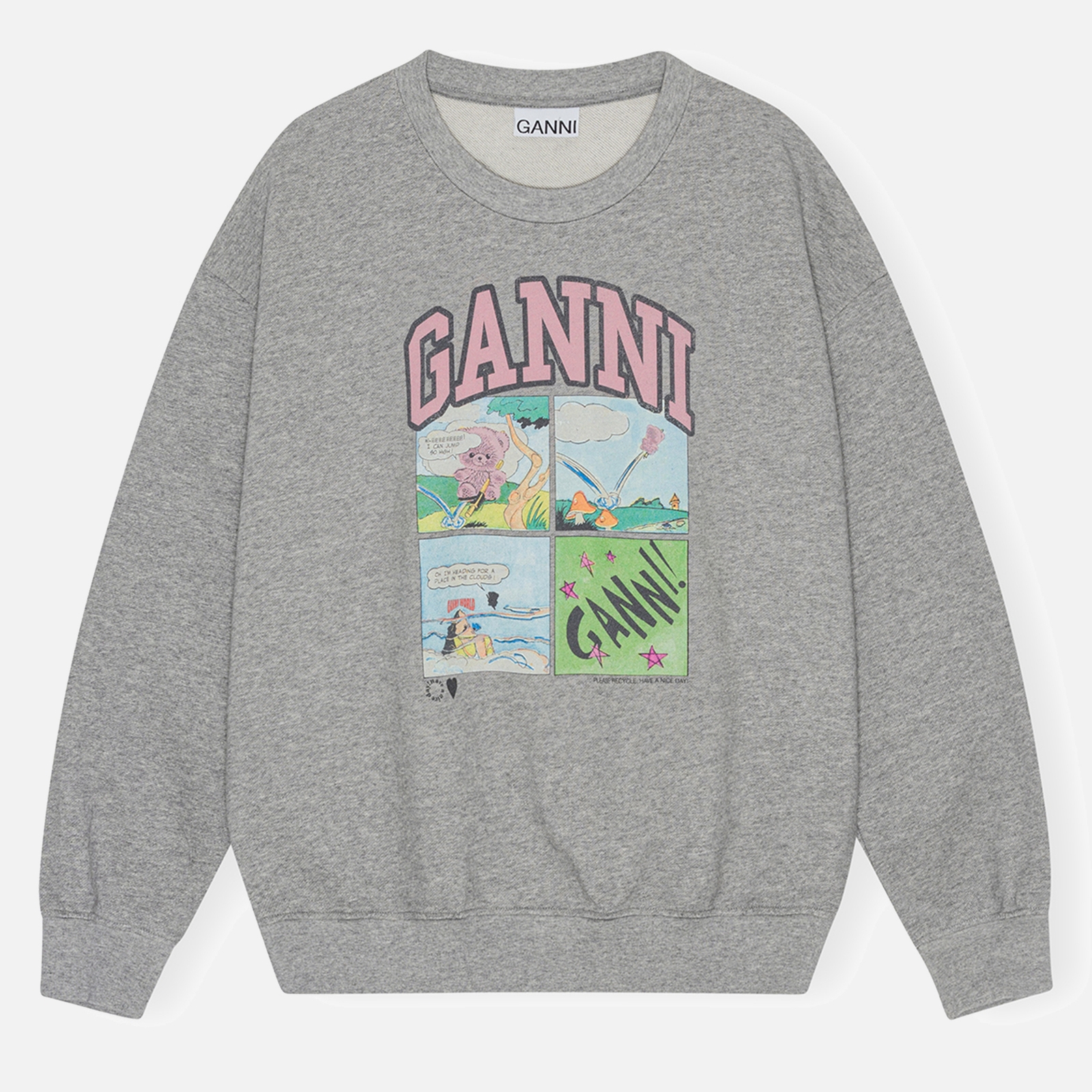 Ganni Isoli BD Organic Cotton-Jersey Oversized Sweatshirt - XXS/XS