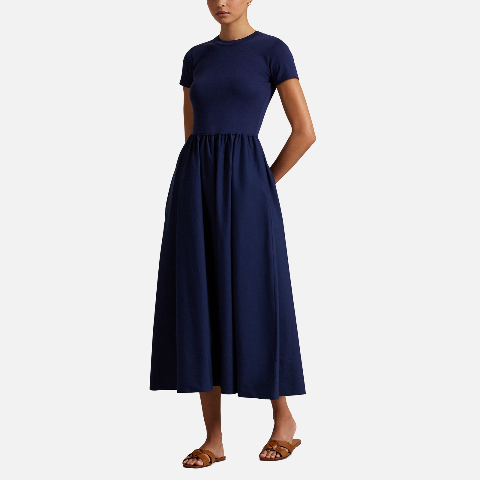 Polo Ralph Lauren Cotton-Jersey and Poplin Dress - S