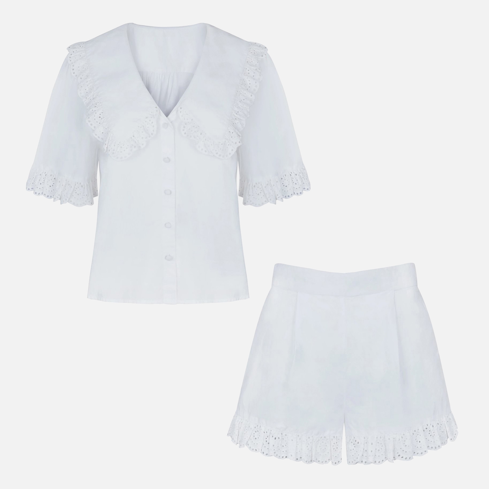 It's 9pm Luna Broderie Anglaise Cotton Co-ord - 0/UK 8