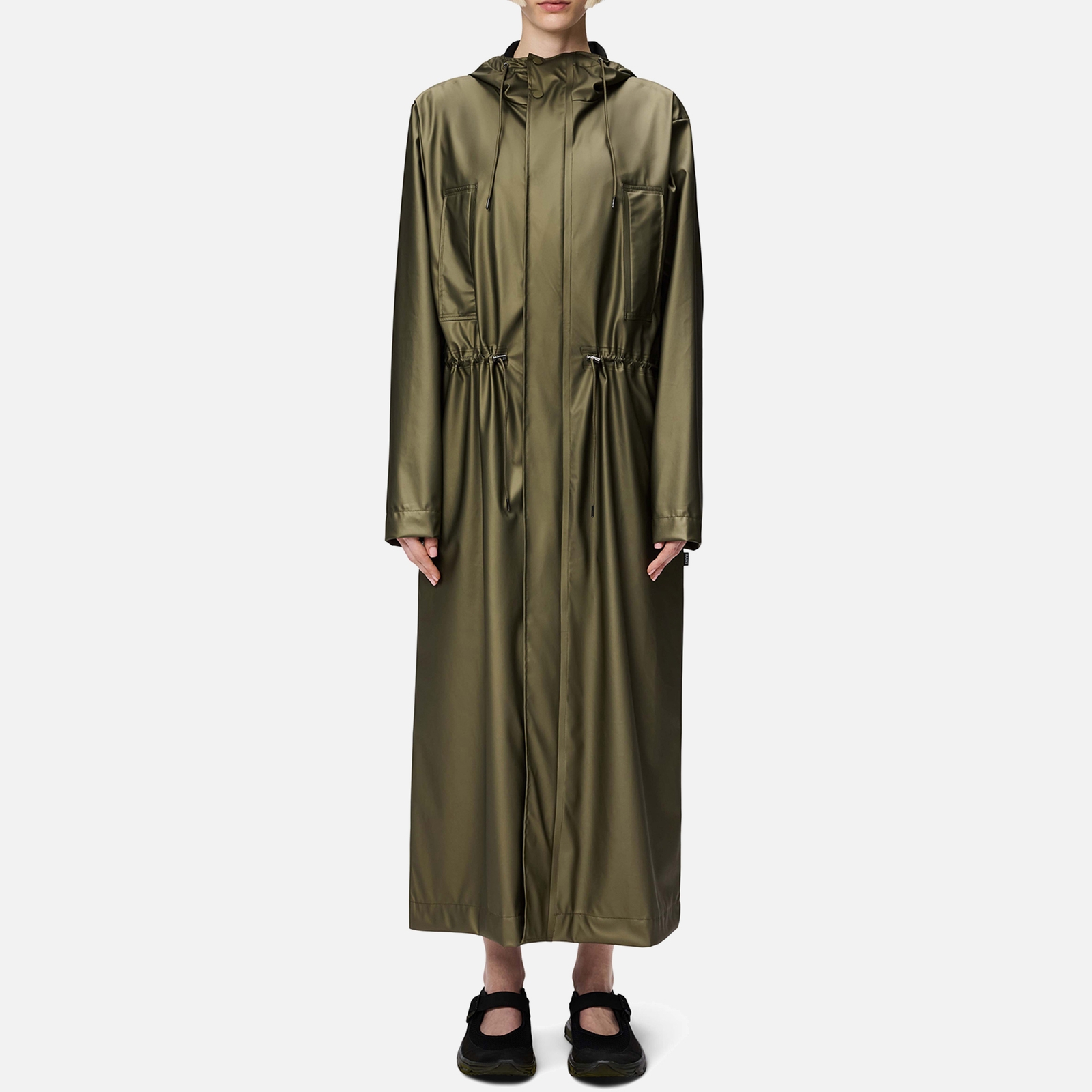 Rains Bold Longest W3 Matte Shell Jacket - L