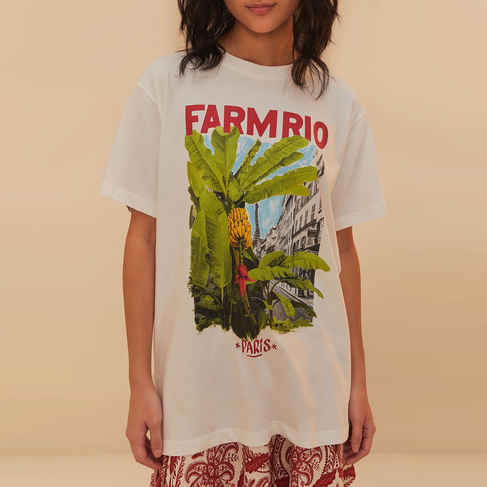Farm Rio From Brasil To The World Cotton-Jersey T-Shirt - M