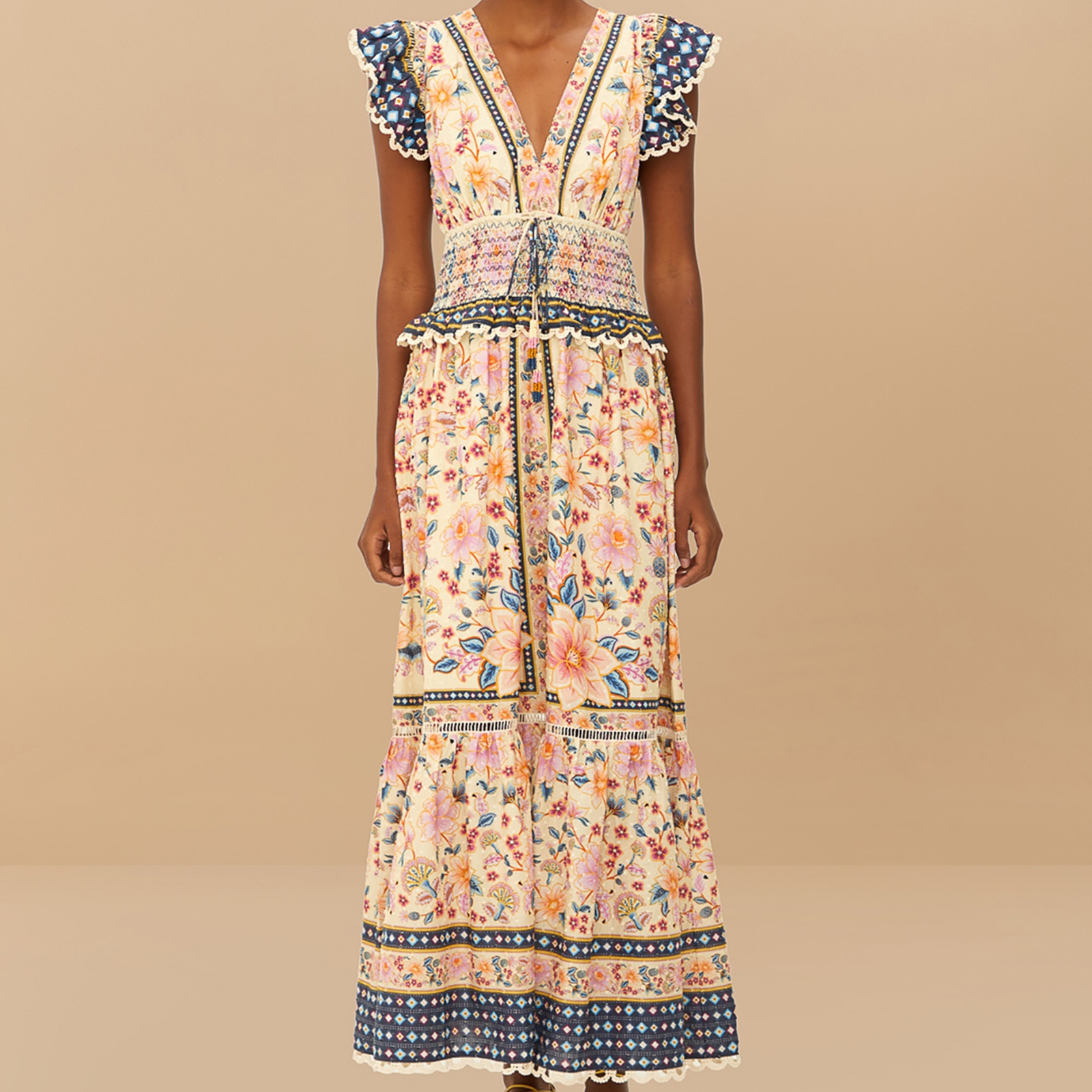 Farm Rio Superbloom Tapestry Cotton Maxi Dress - L