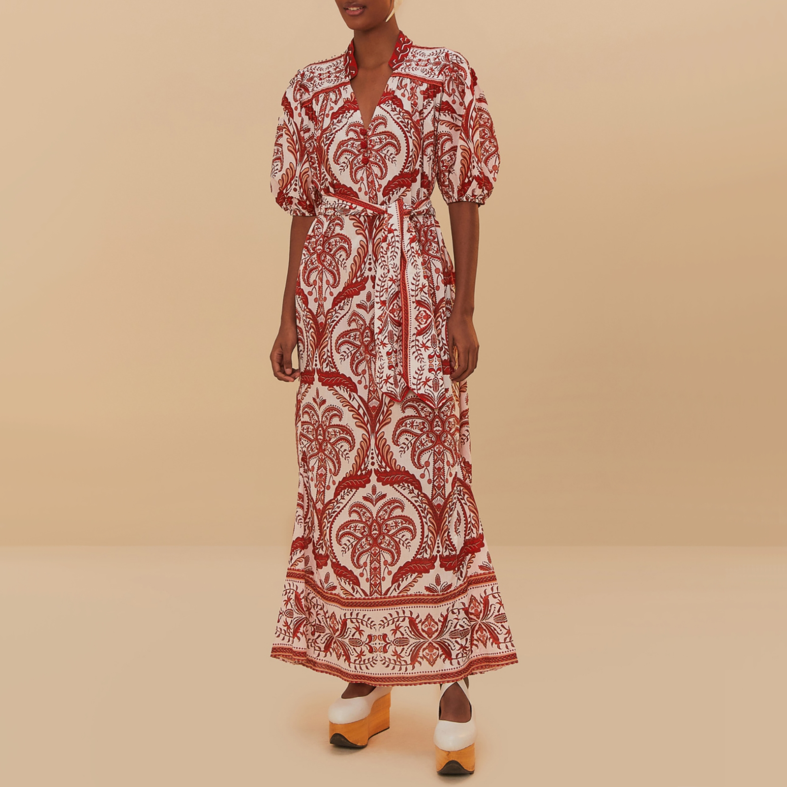 Farm Rio Tropical Cameo Cotton Maxi Dress - S