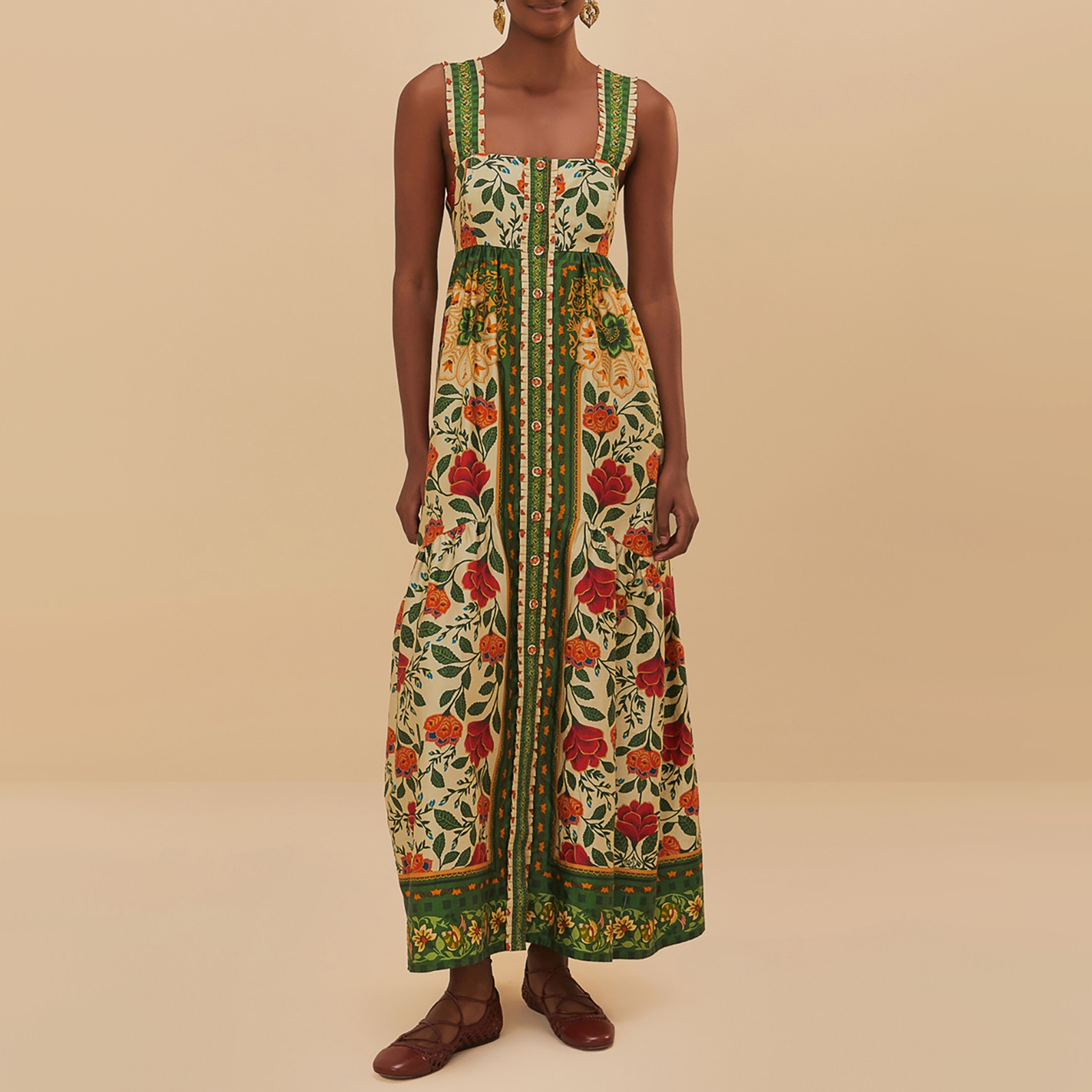 Farm Rio Garden Tapestry Cotton Maxi Dress - M