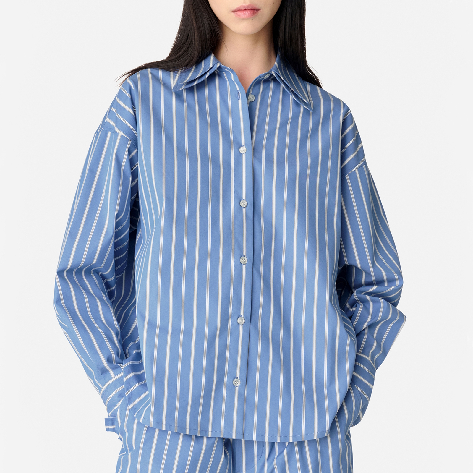 Axel Arigato Tailored Striped Cotton-Poplin Shirt - S