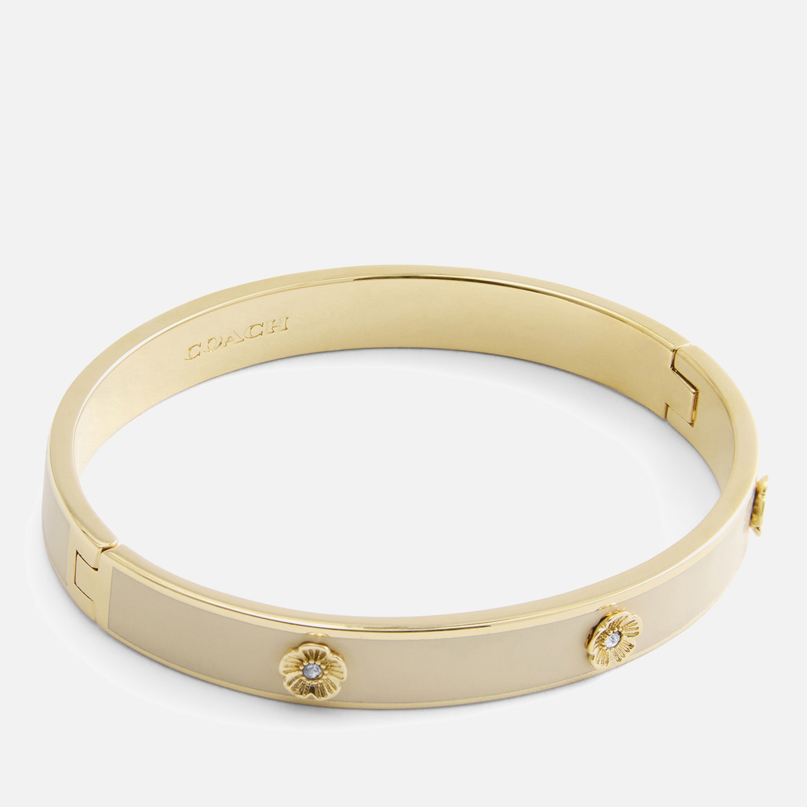 Coach Tearose Gold-Tone Hinged Bangle