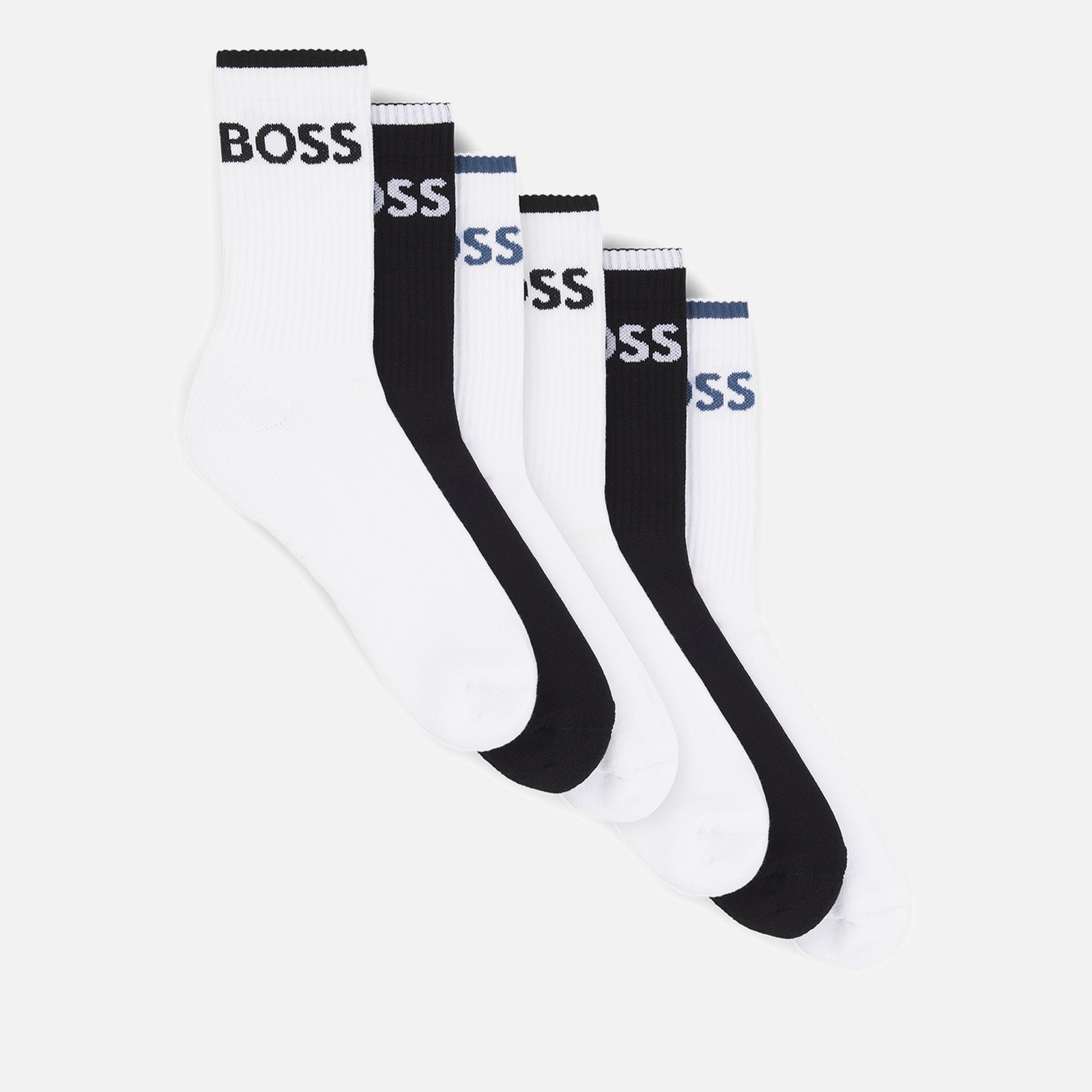 BOSS Bodywear 6-Pack Cotton-Blend Sports Socks - UK 7-UK 11