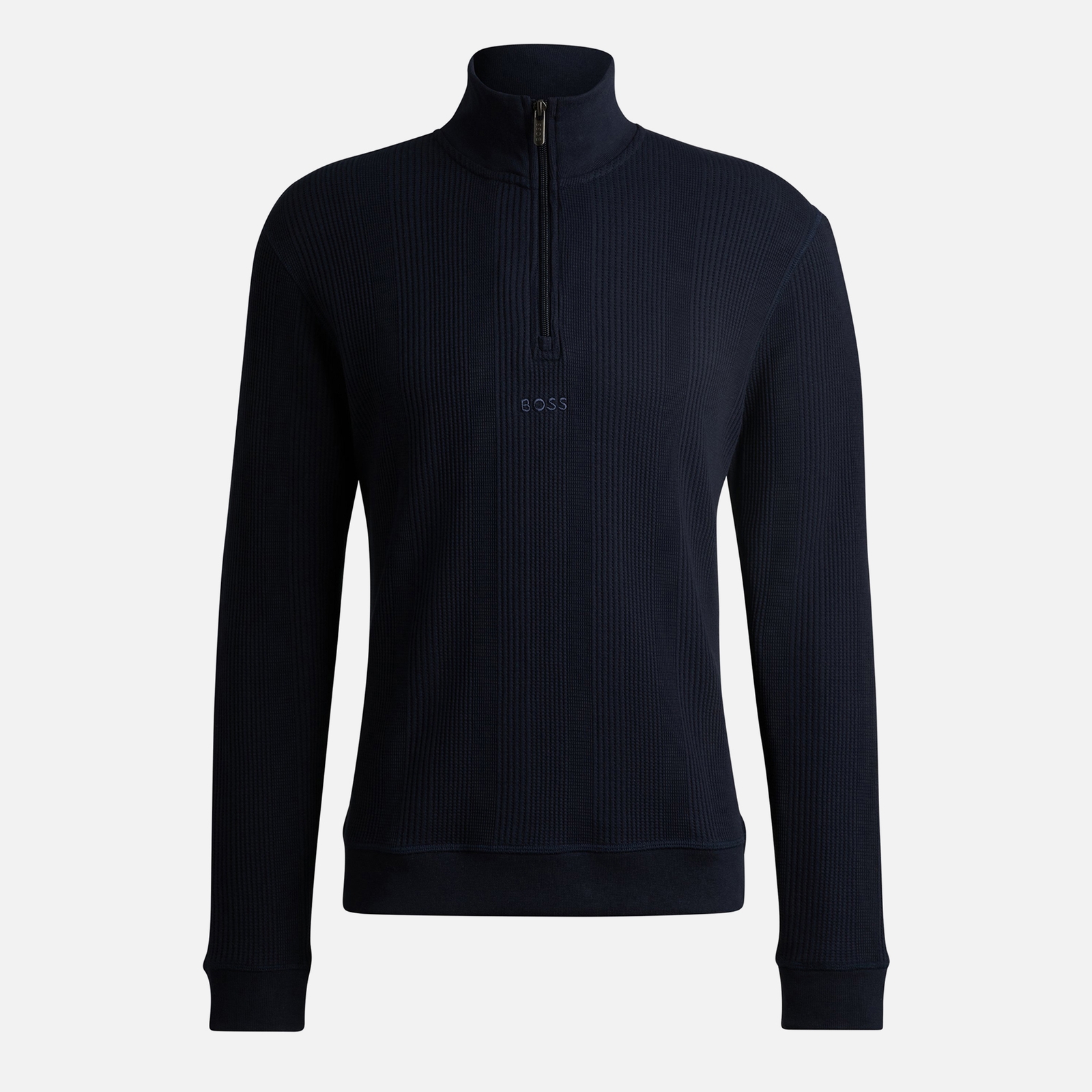 BOSS Bodywear Lounge Waffle-Knit Quarter-Zip Jumper - M