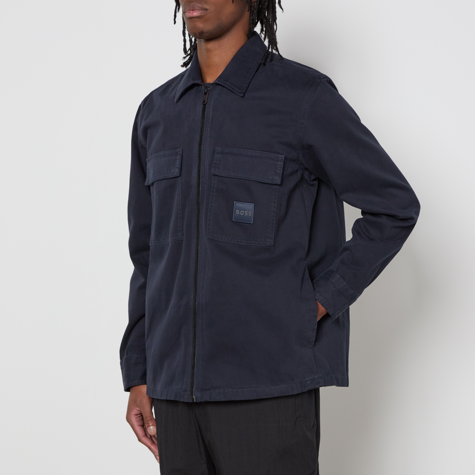 BOSS Orange Lovel Zip Thru Twill Overshirt - XXL