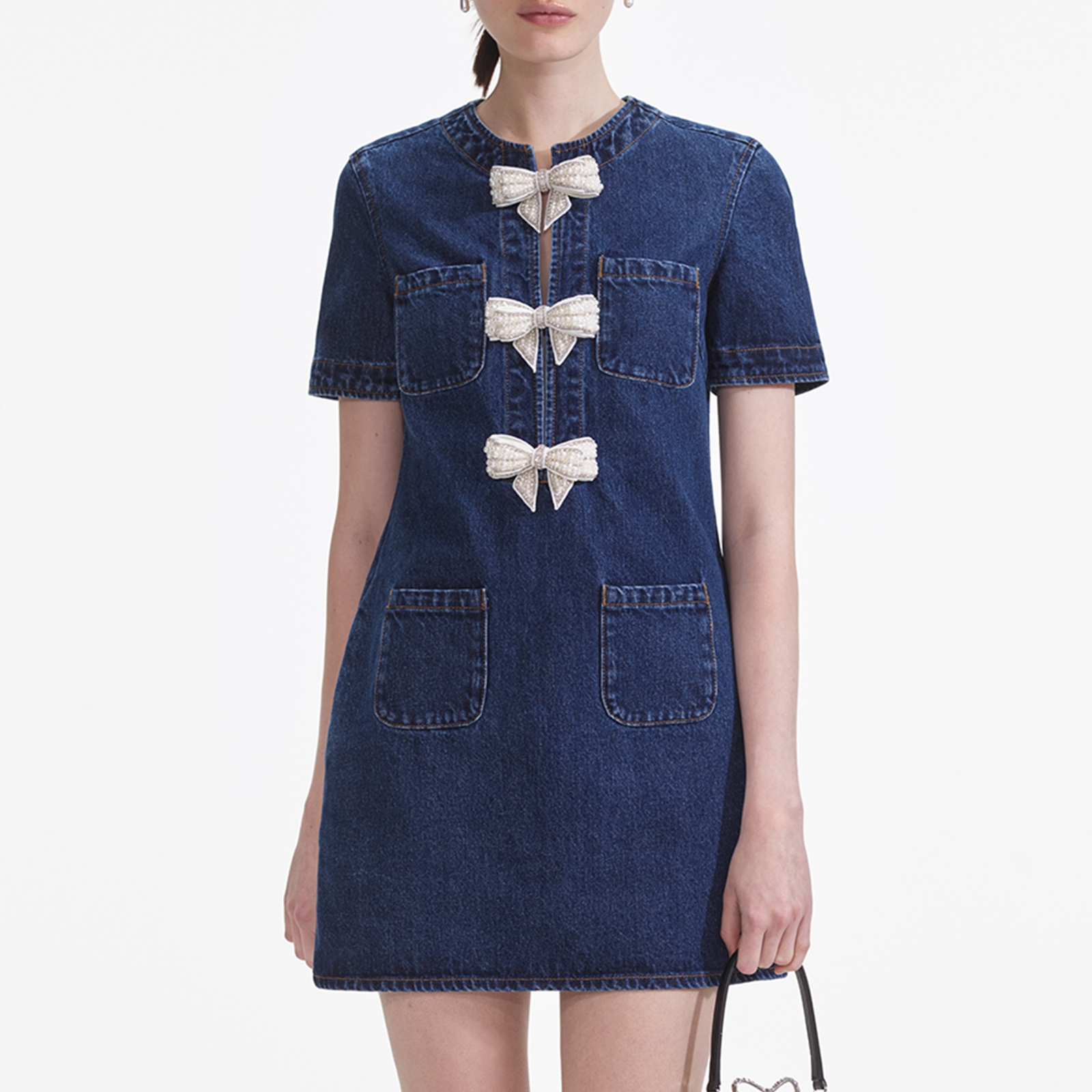 Self-Portrait Denim Mini Dress - UK 10